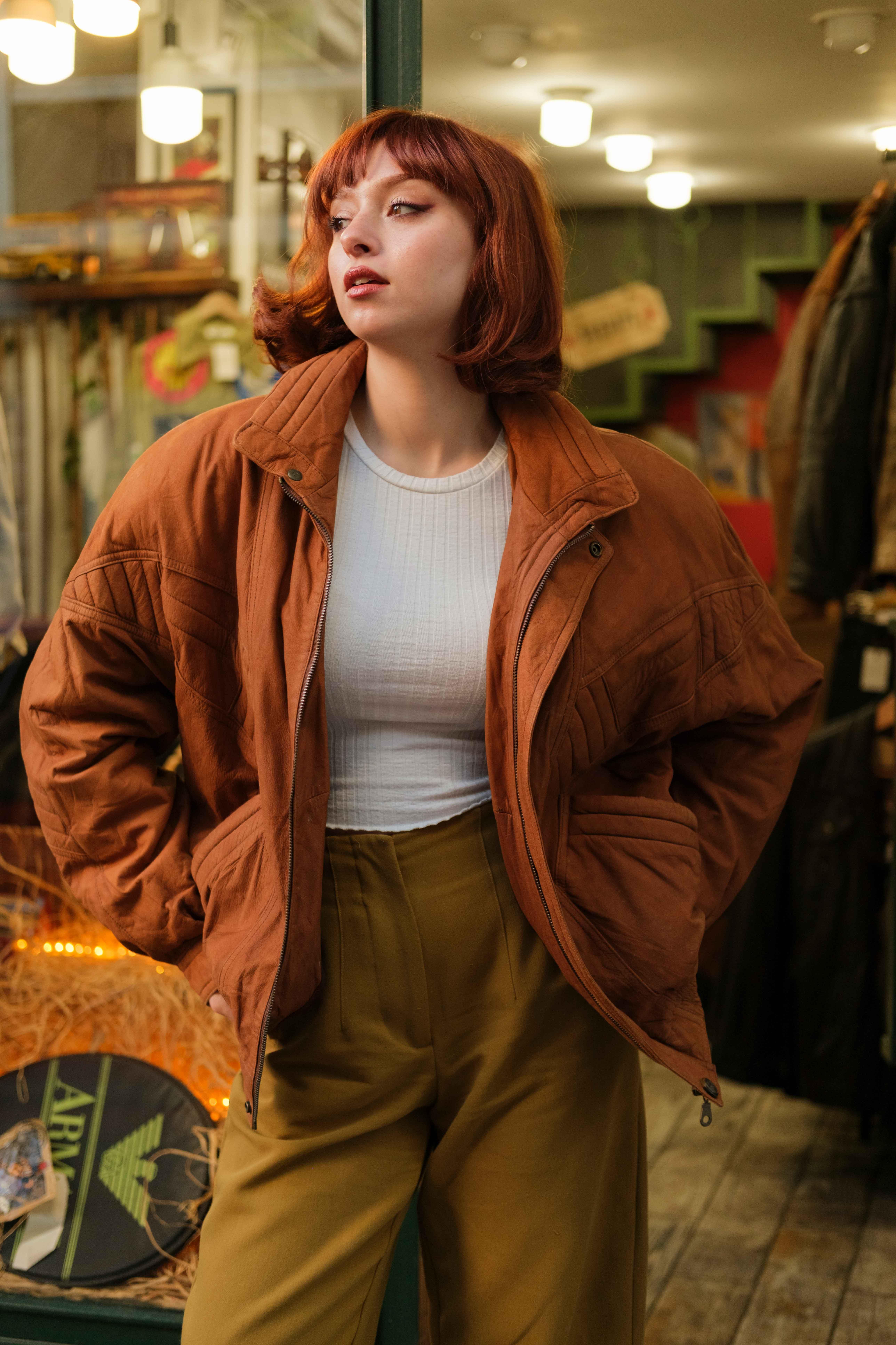UNİSEX BOMBER MODEL DERİ CEKET