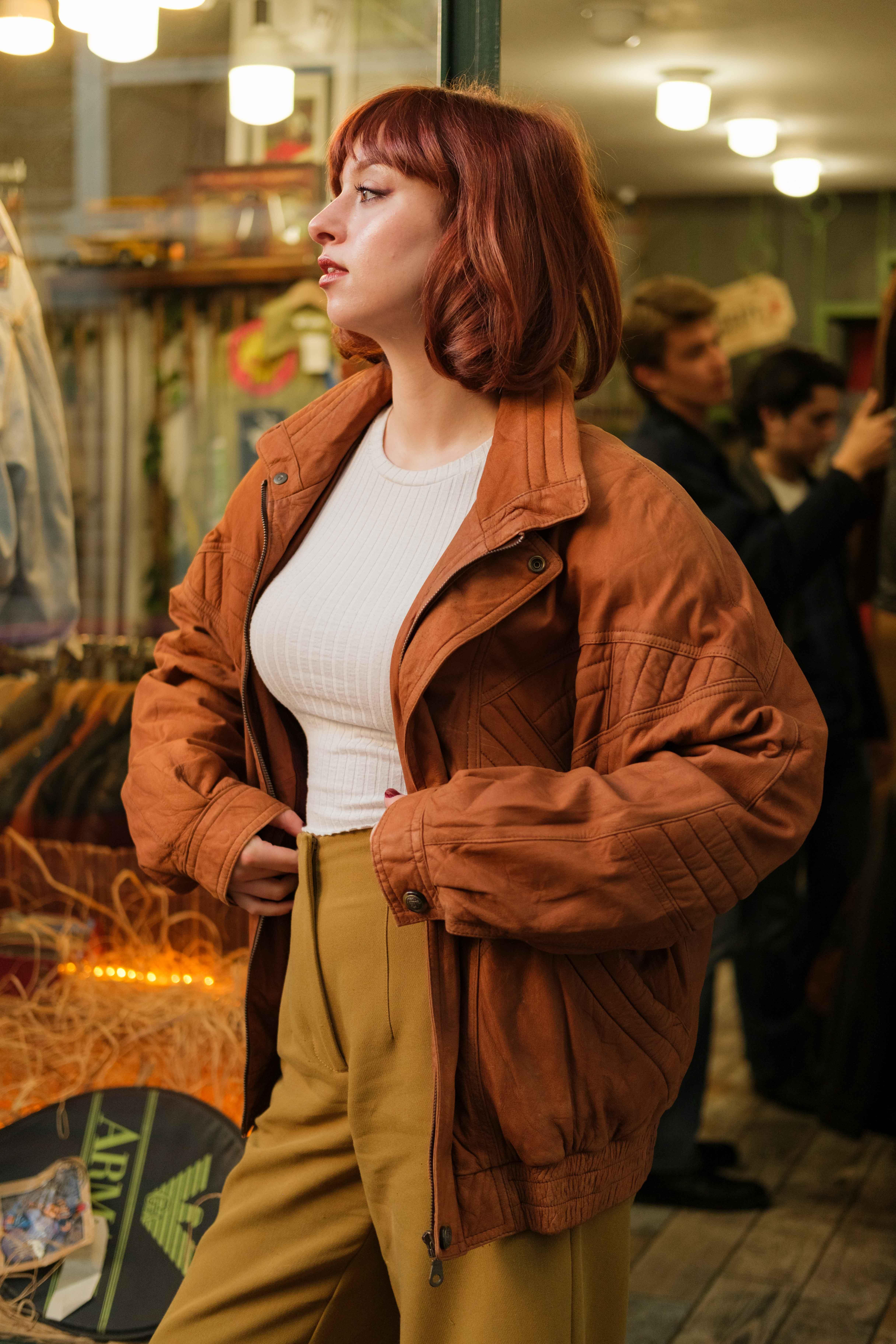 UNİSEX BOMBER MODEL DERİ CEKET