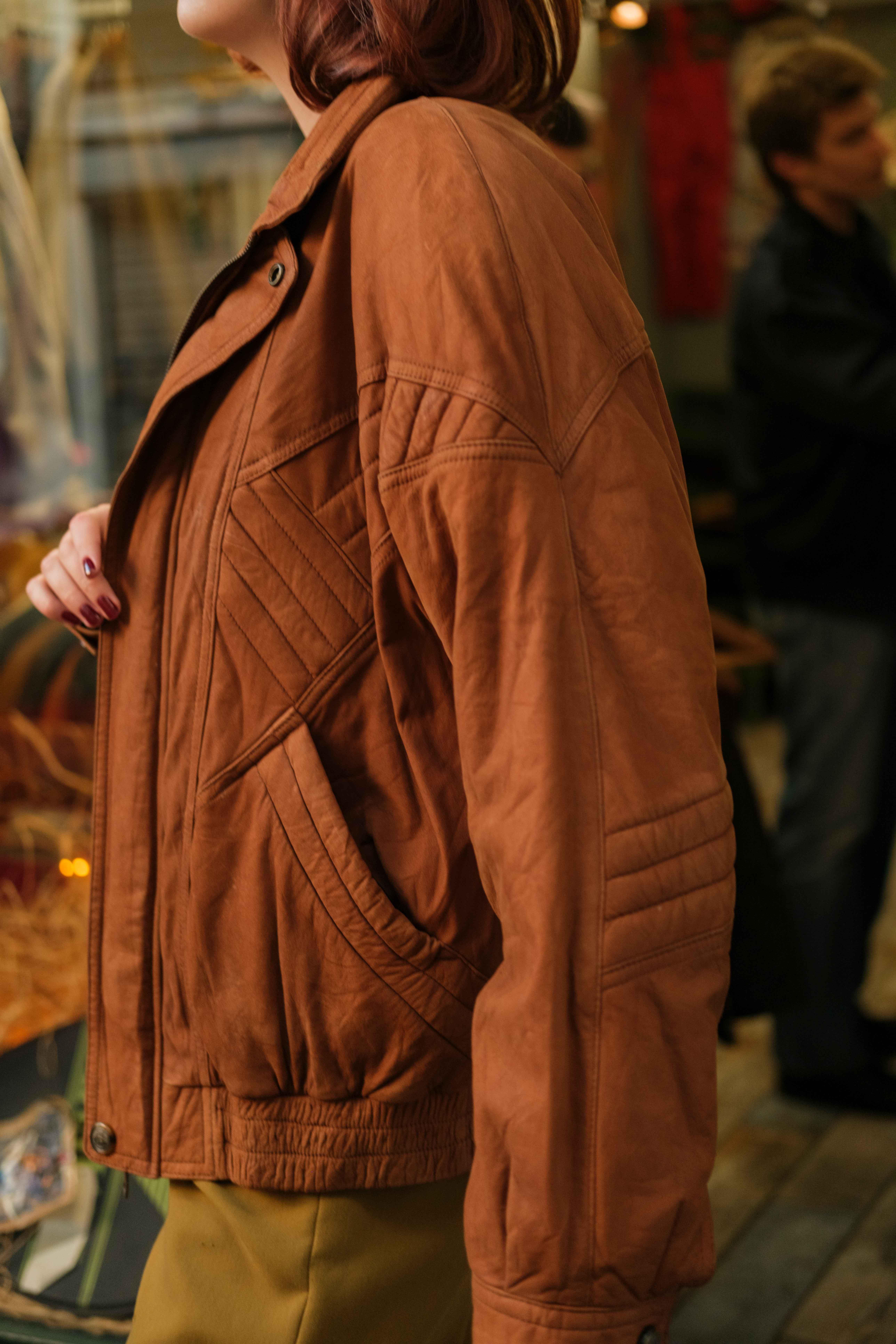UNİSEX BOMBER MODEL DERİ CEKET