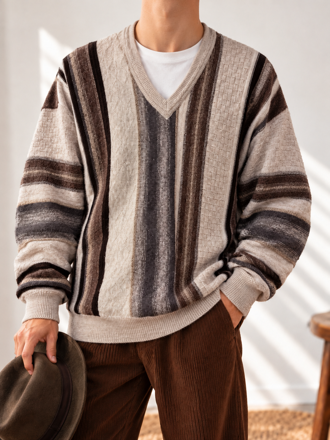V-Neck Triko Kazak
