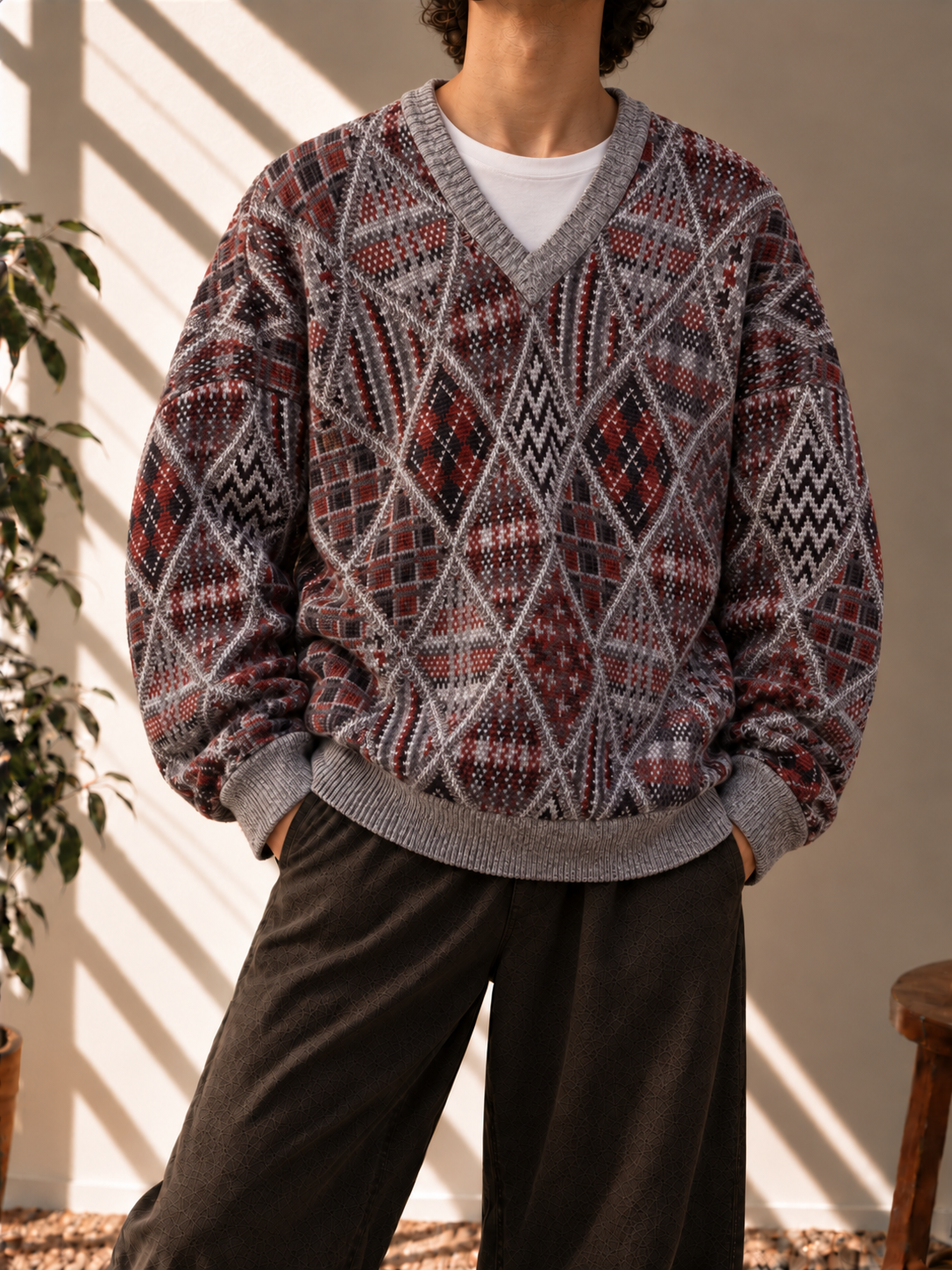V Yaka Classic Argyle Kazak