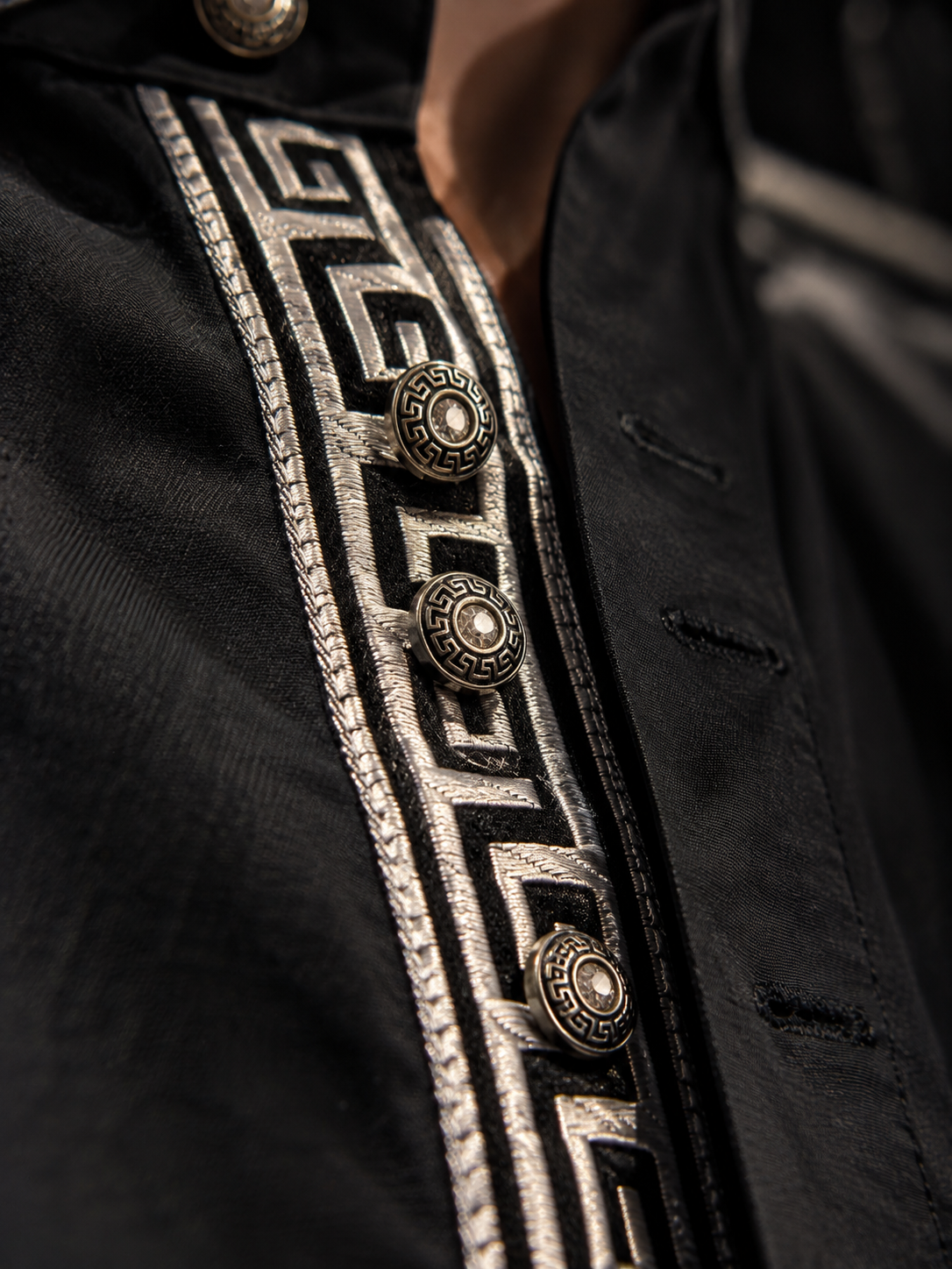 VERSACE 1980s Yaka Taş Detaylı Tasarım Gömlek