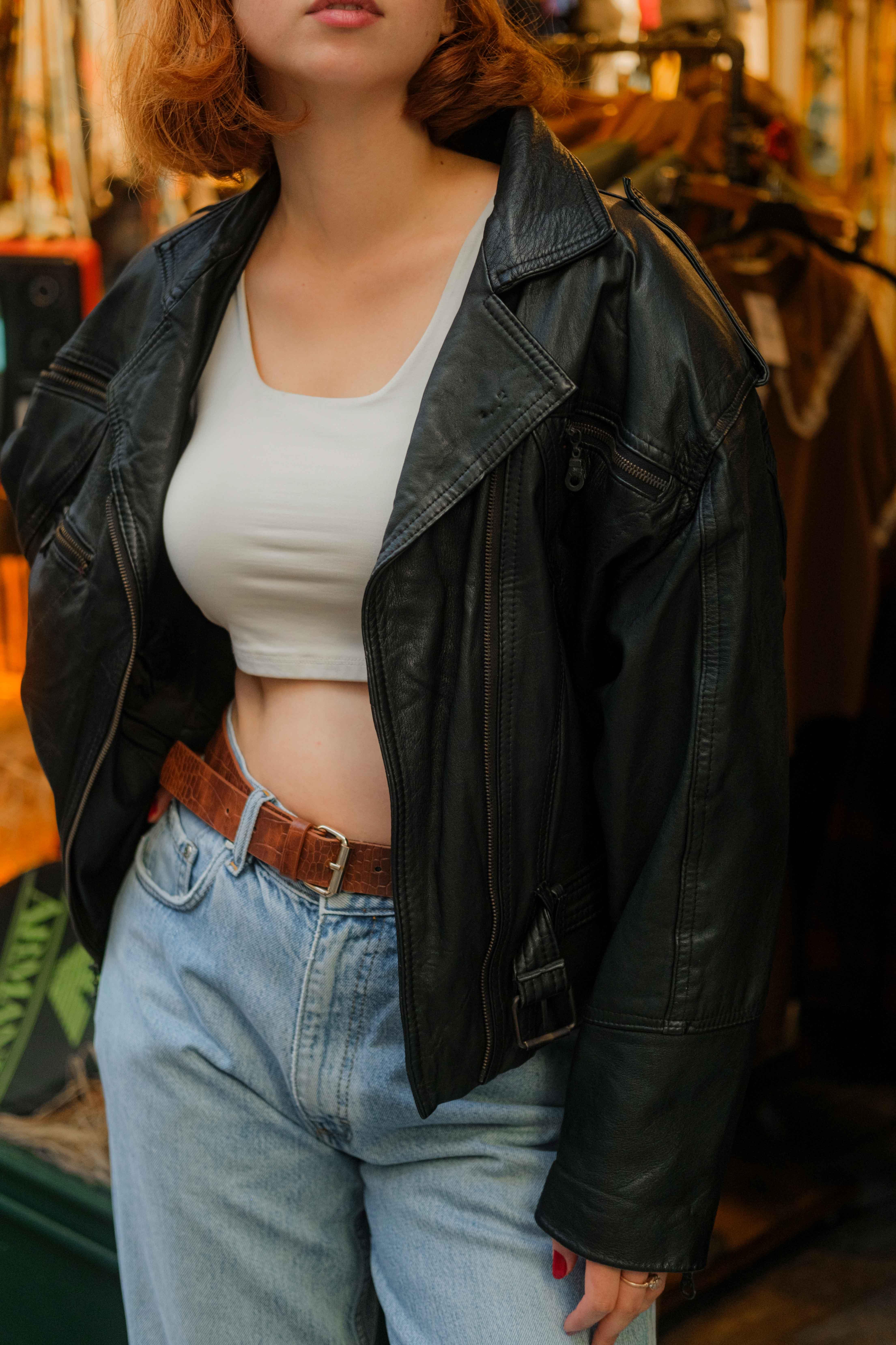 VİNTAGE AMERİCAN BIKER DERİ CEKET
