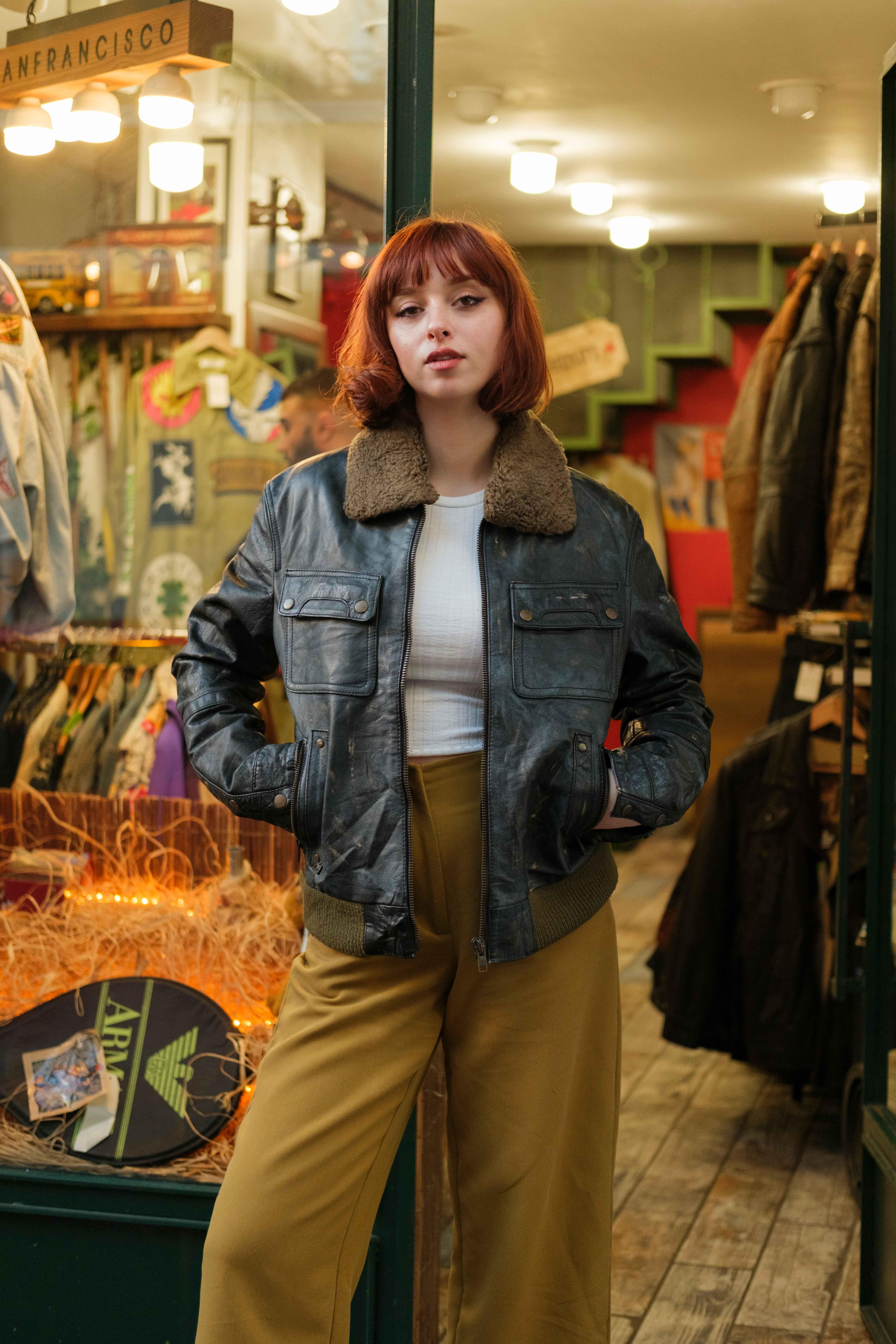 Vintage American Eskitme SPT Unisex Deri Ceket