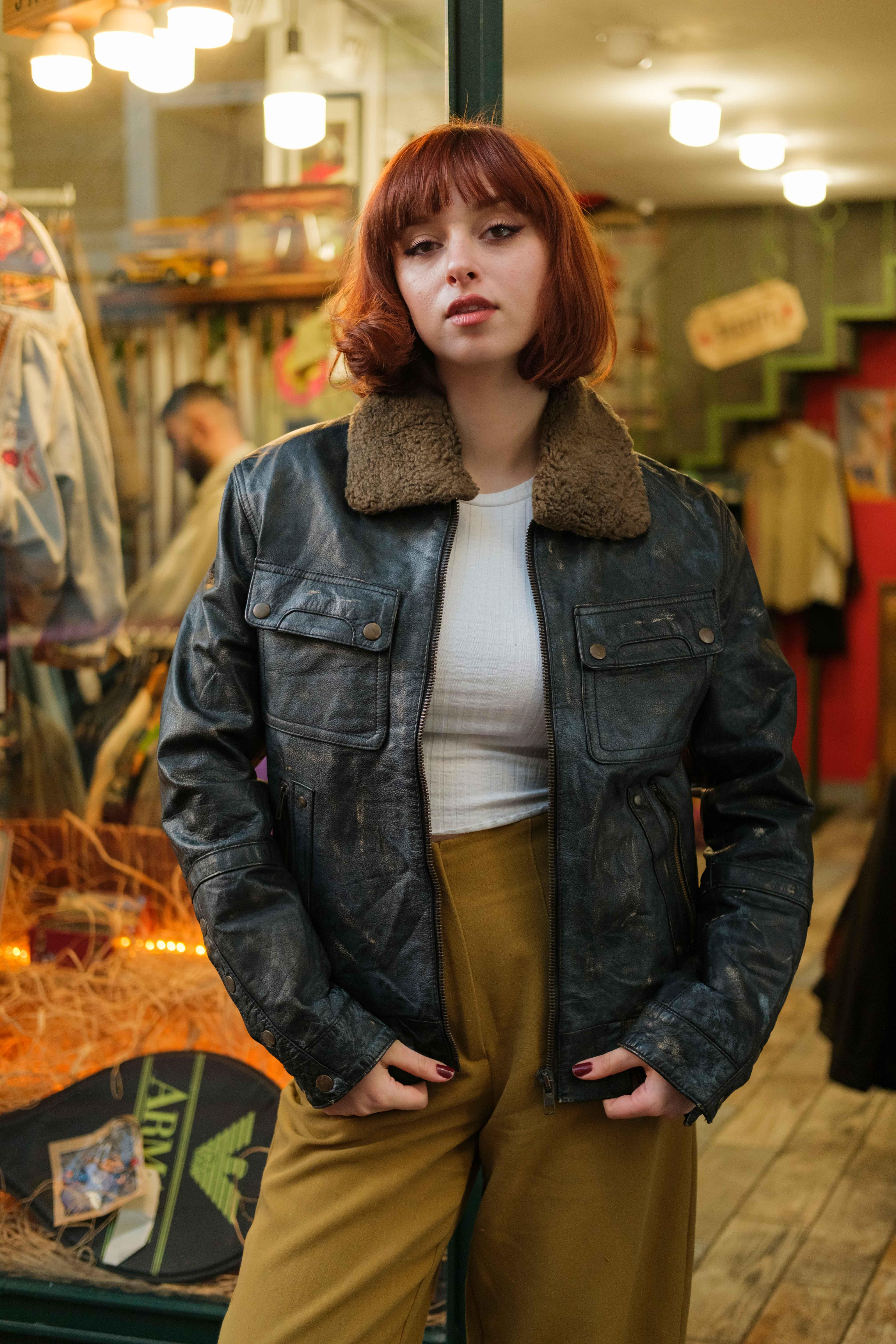 Vintage American Eskitme SPT Unisex Deri Ceket