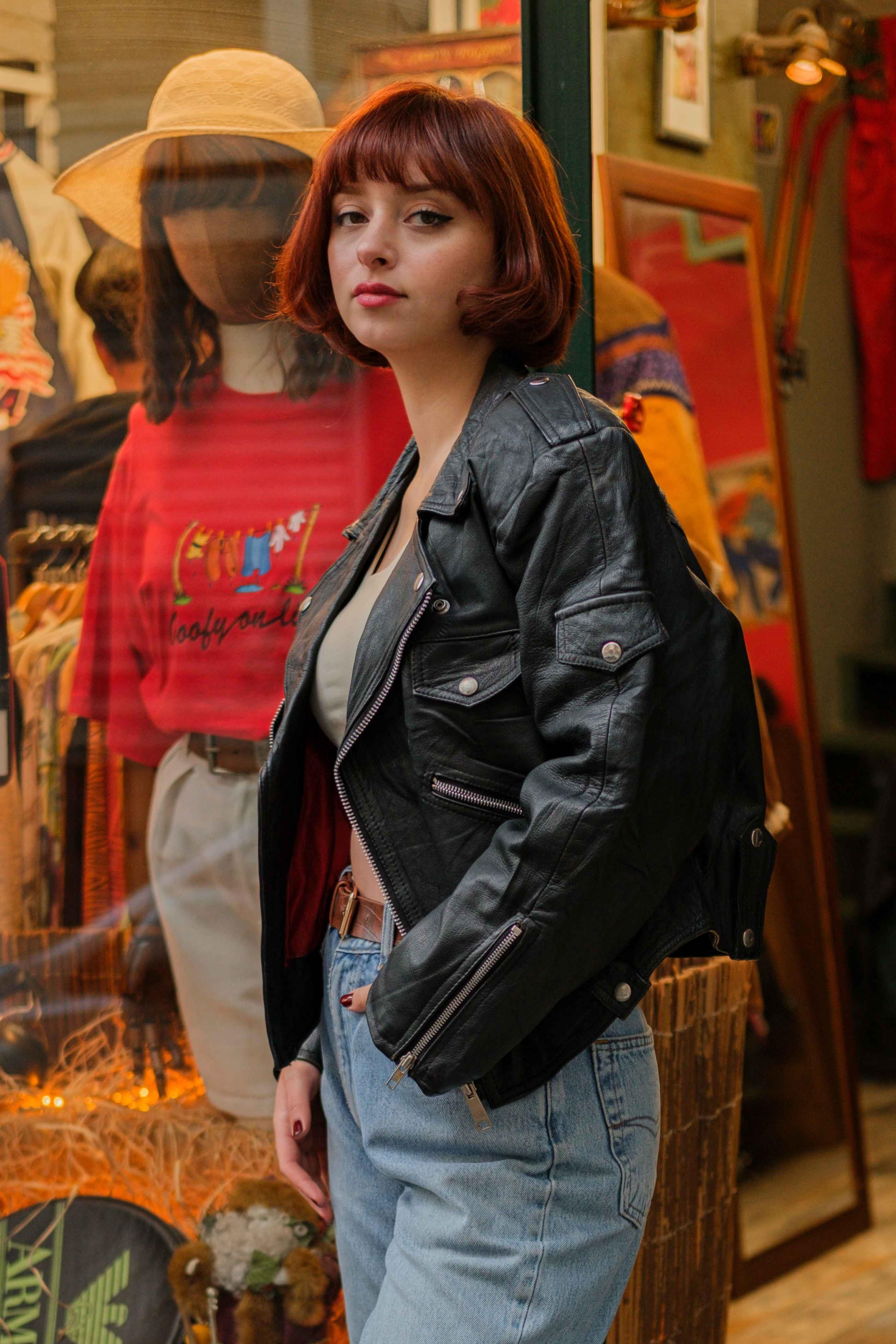 VİNTAGE BIKER DERİ CEKET