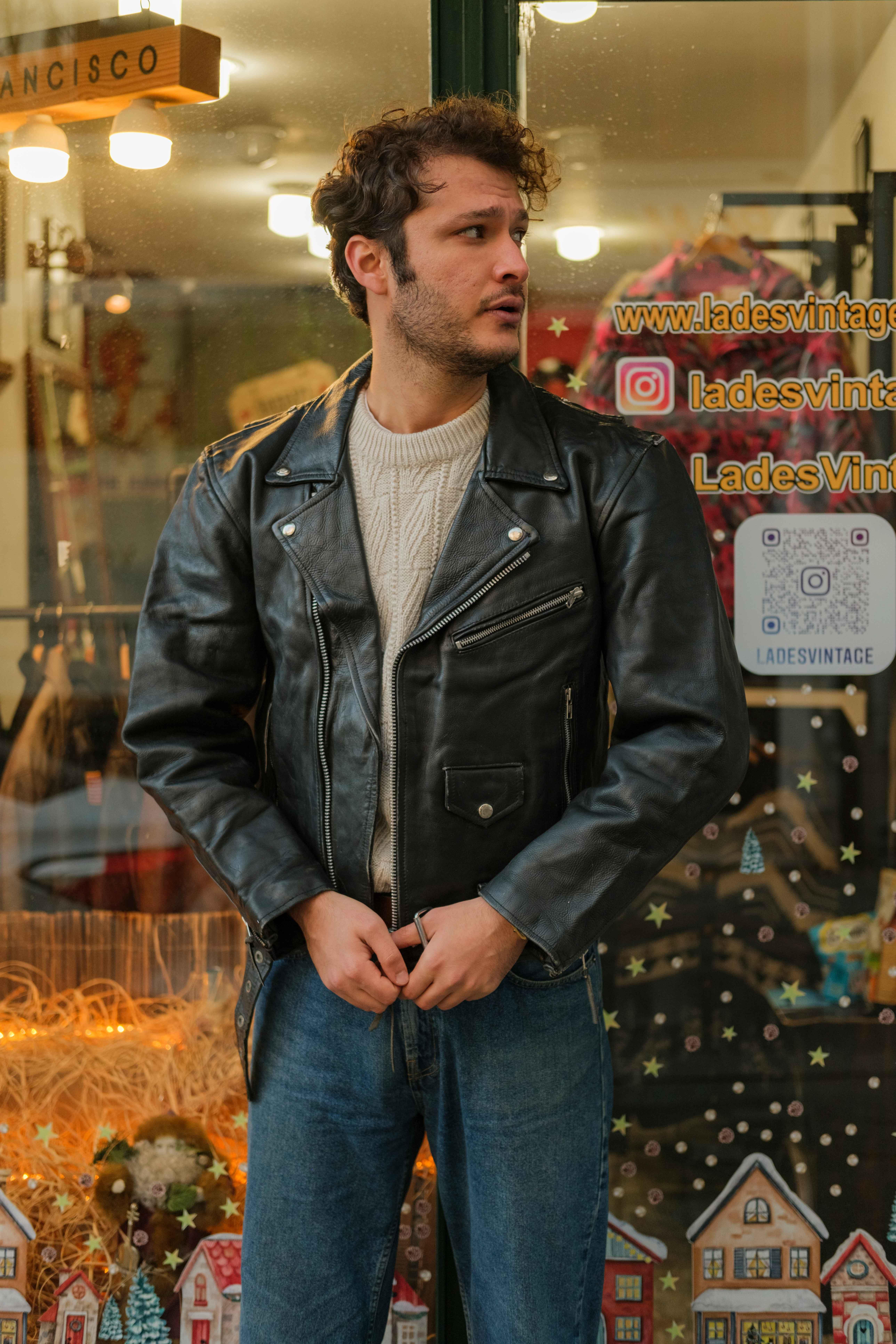 VİNTAGE BIKER DERİ CEKET