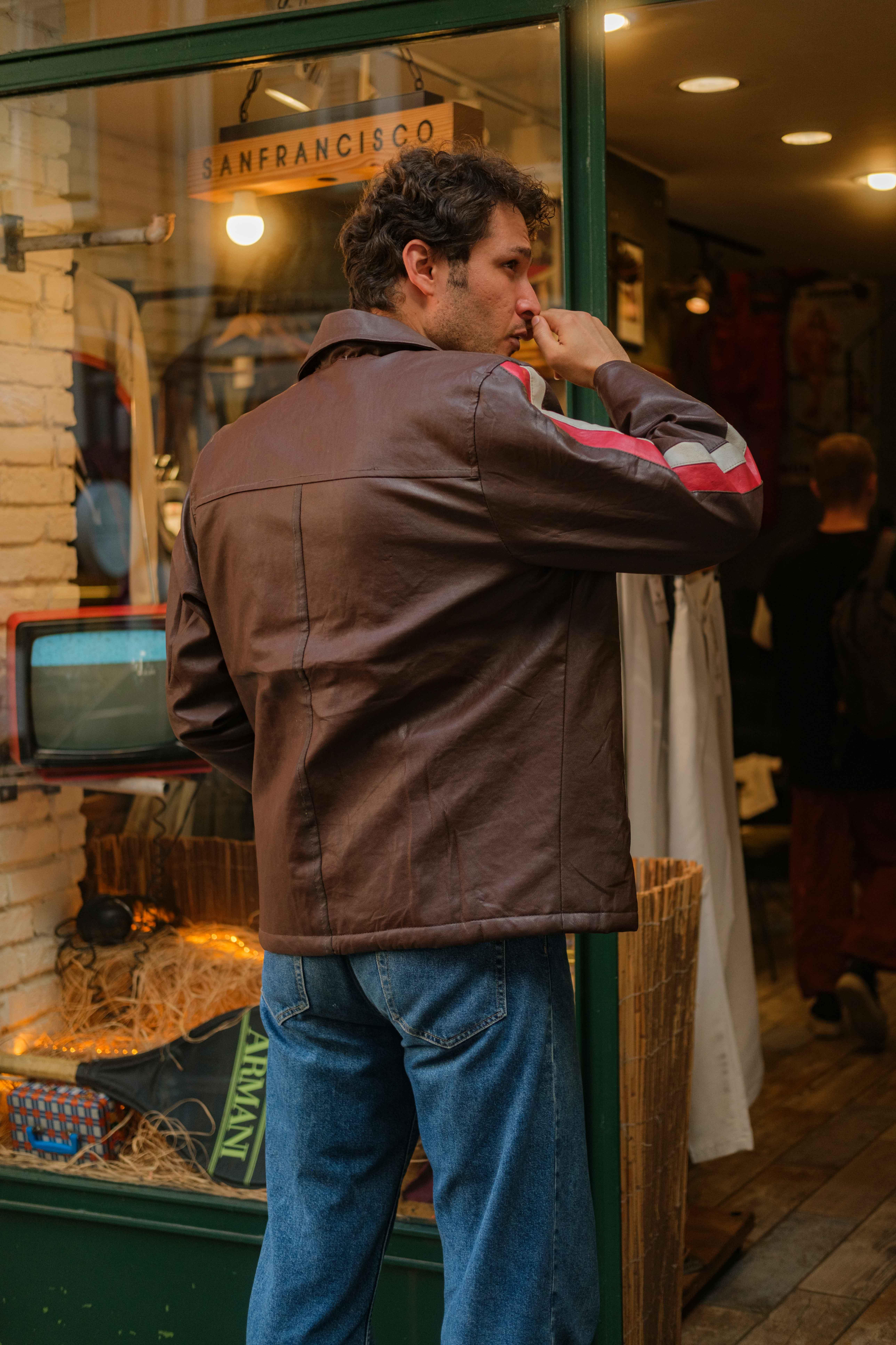 Vintage Biker Vegan Deri Ceket