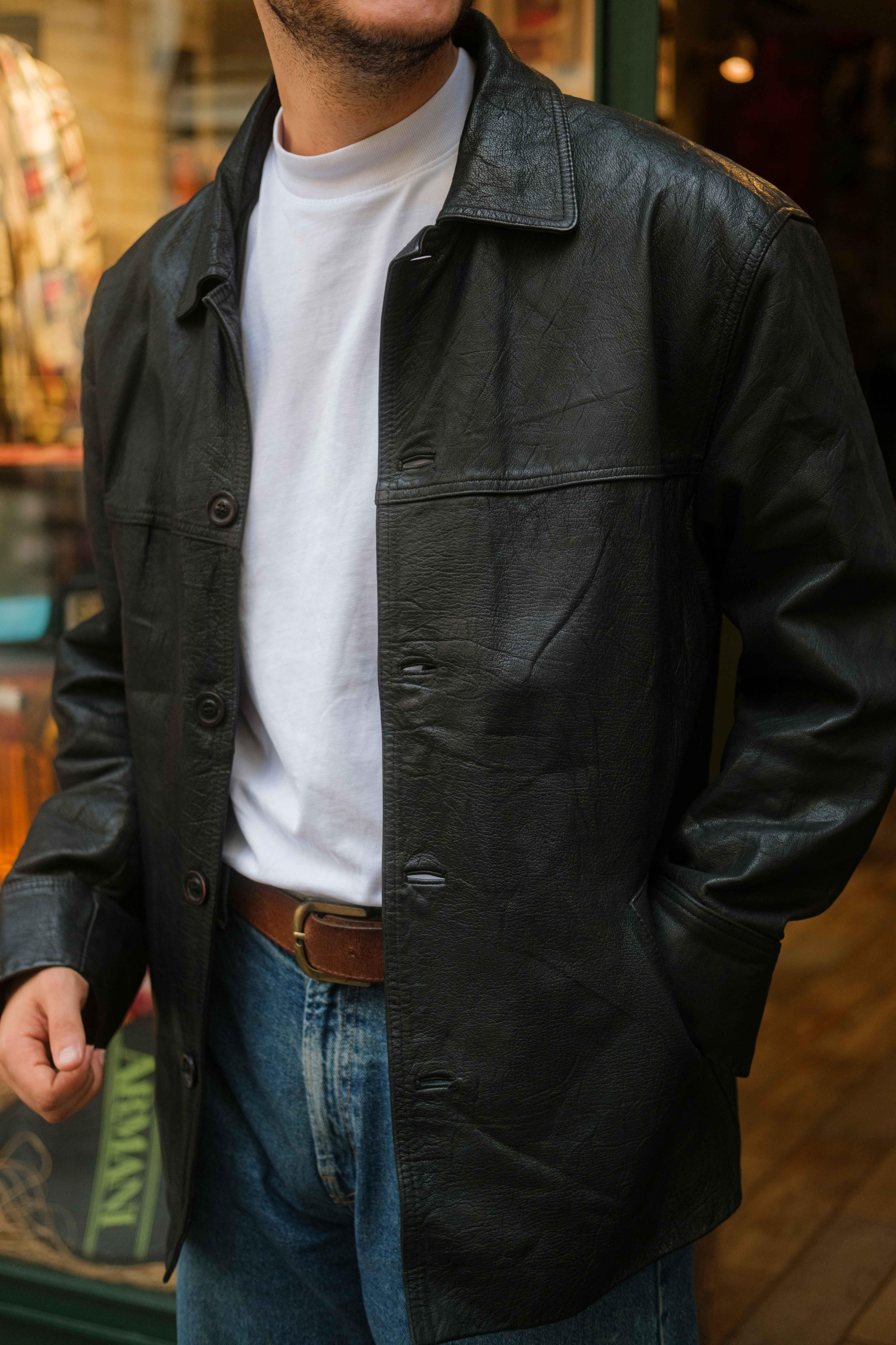 VINTAGE BLAZER MODEL DERİ CEKET