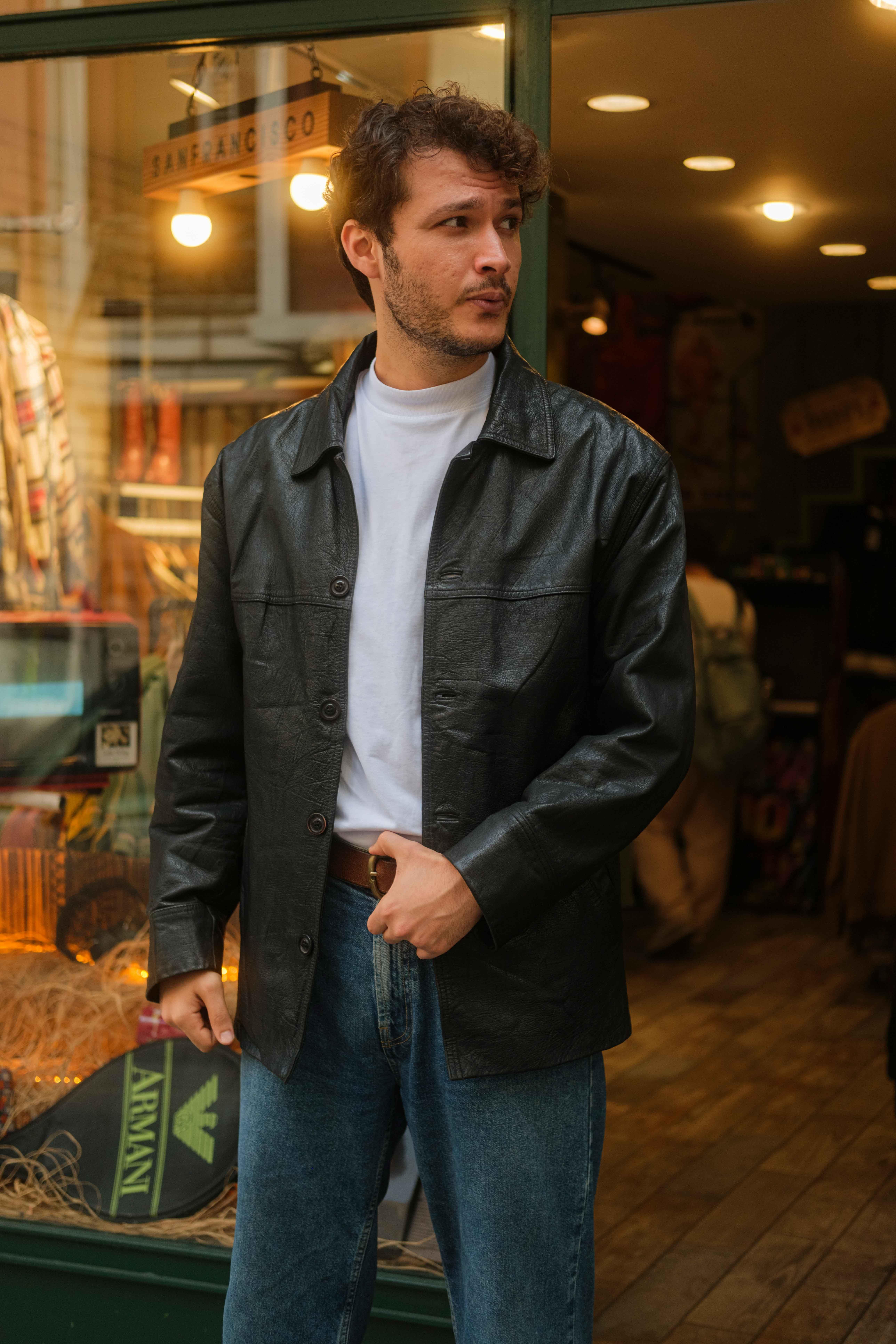VINTAGE BLAZER MODEL DERİ CEKET