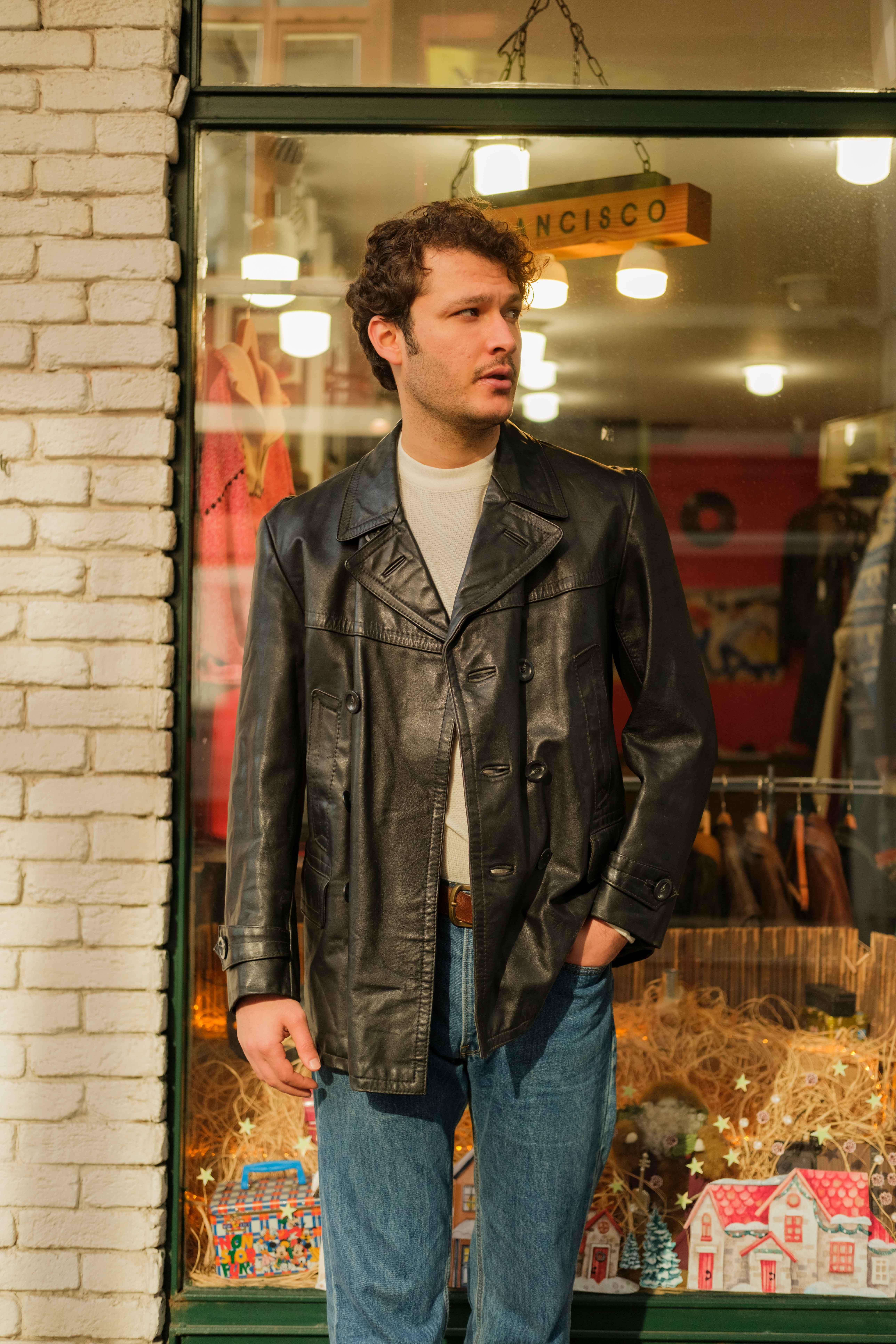 Vintage Blazer Model Unisex Deri Ceket