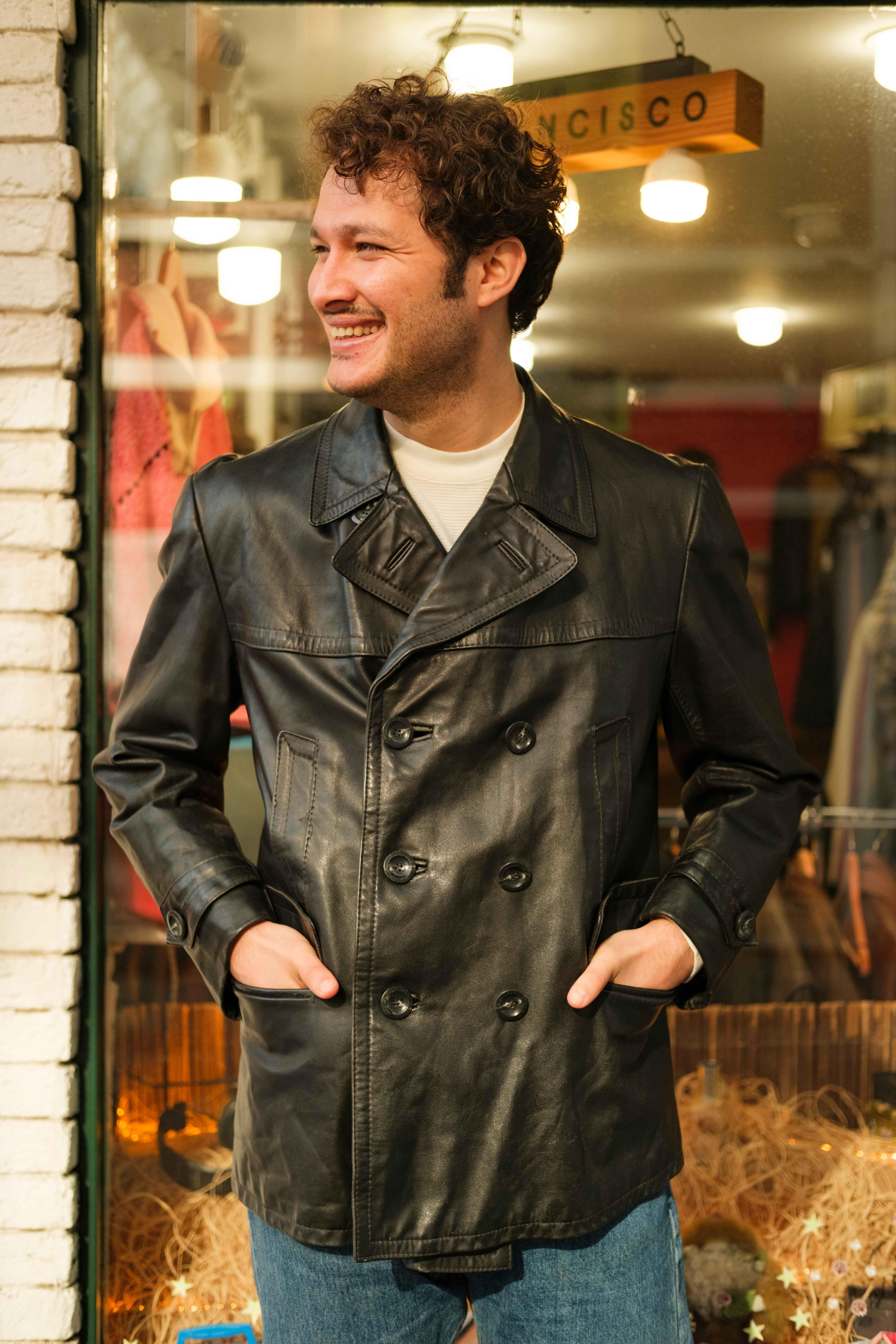 Vintage Blazer Model Unisex Deri Ceket