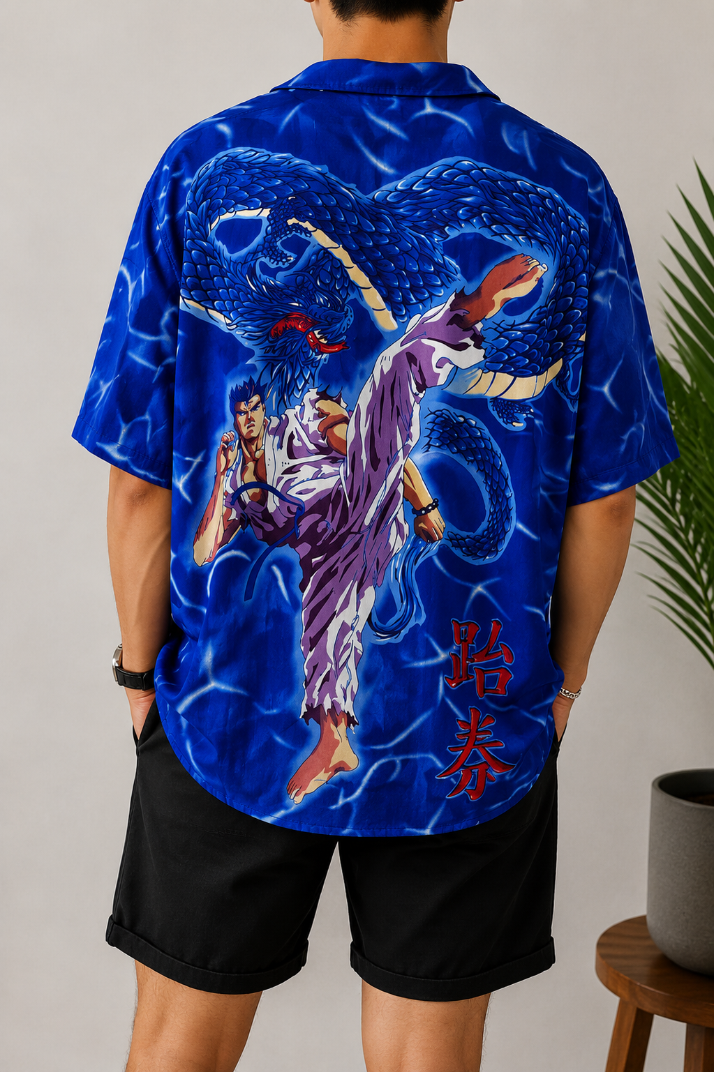 Vintage Blue Dragon Gömlek