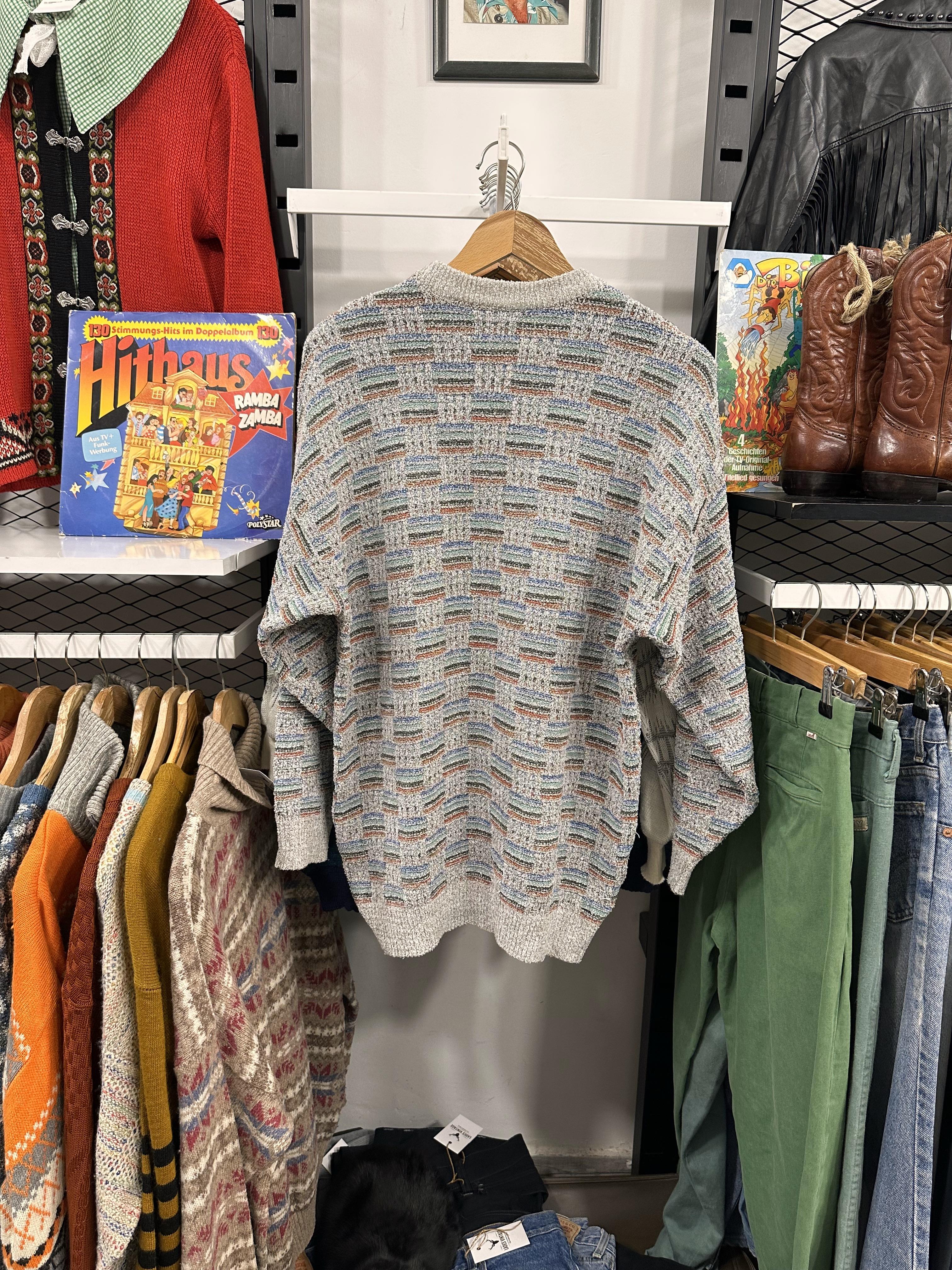Vintage Dökümlü Unisex Kazak