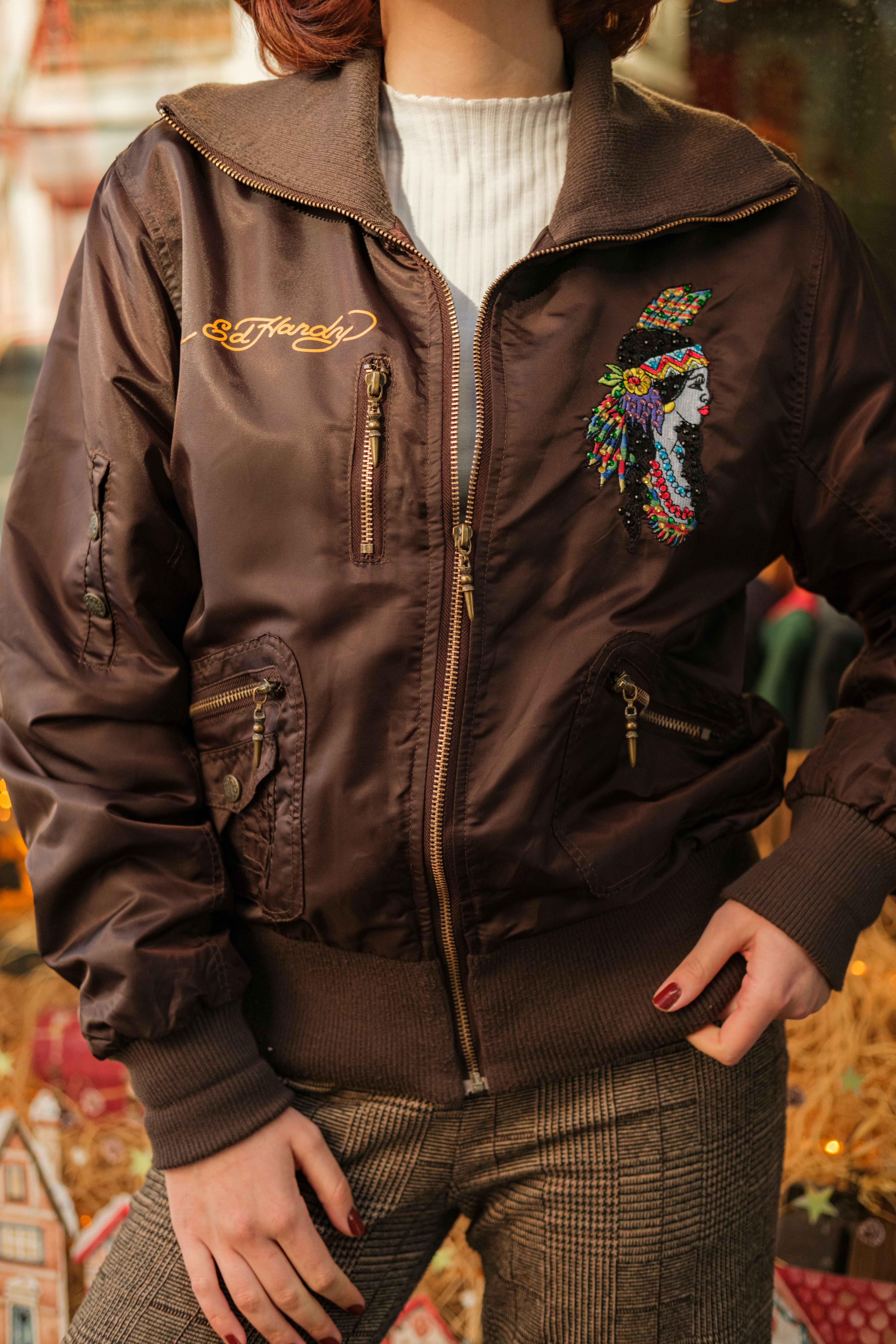 Vintage Ed Hardy Bomber Mont - Ceket