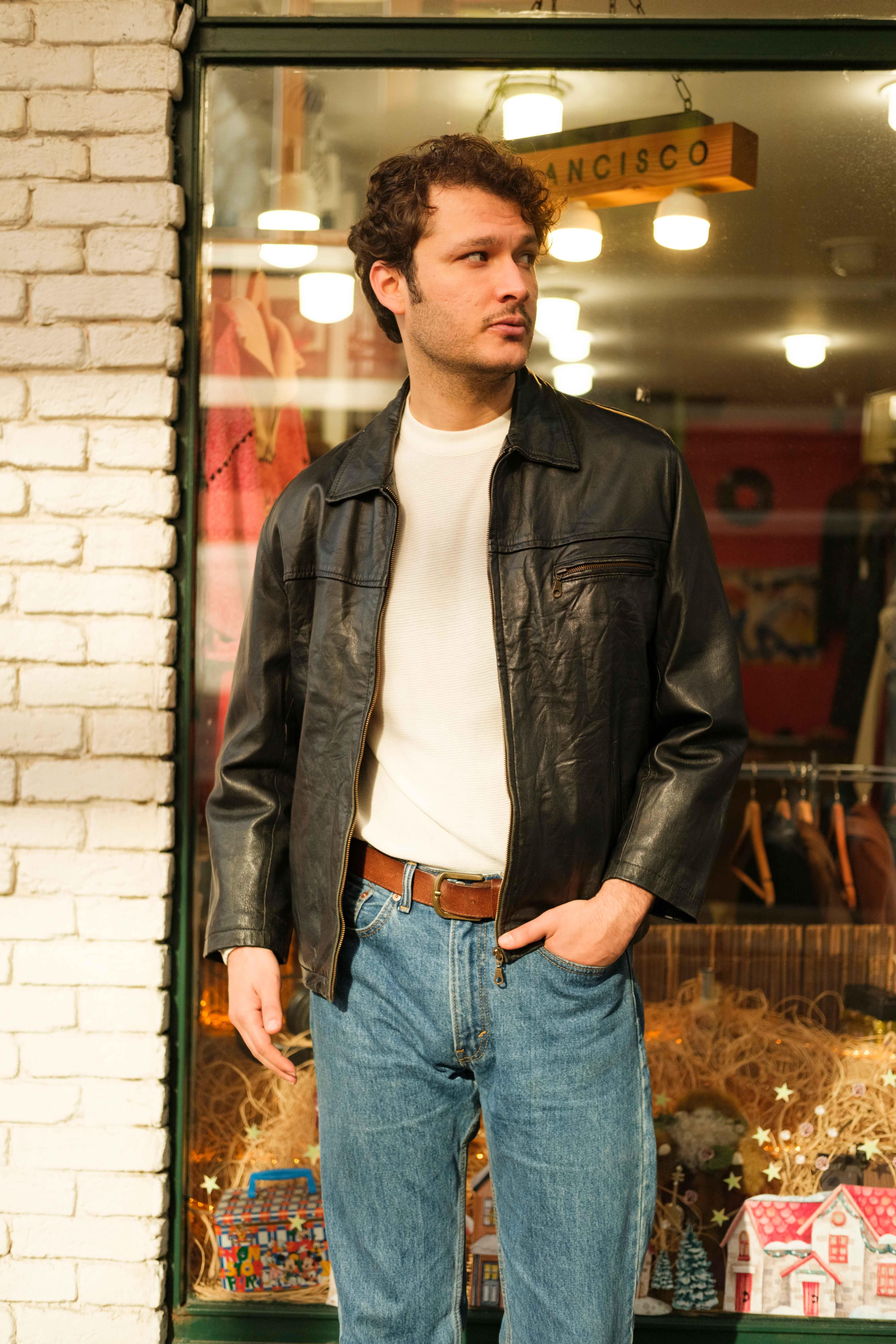 Vintage Emilio Artins Biker Model Unisex Deri Ceket
