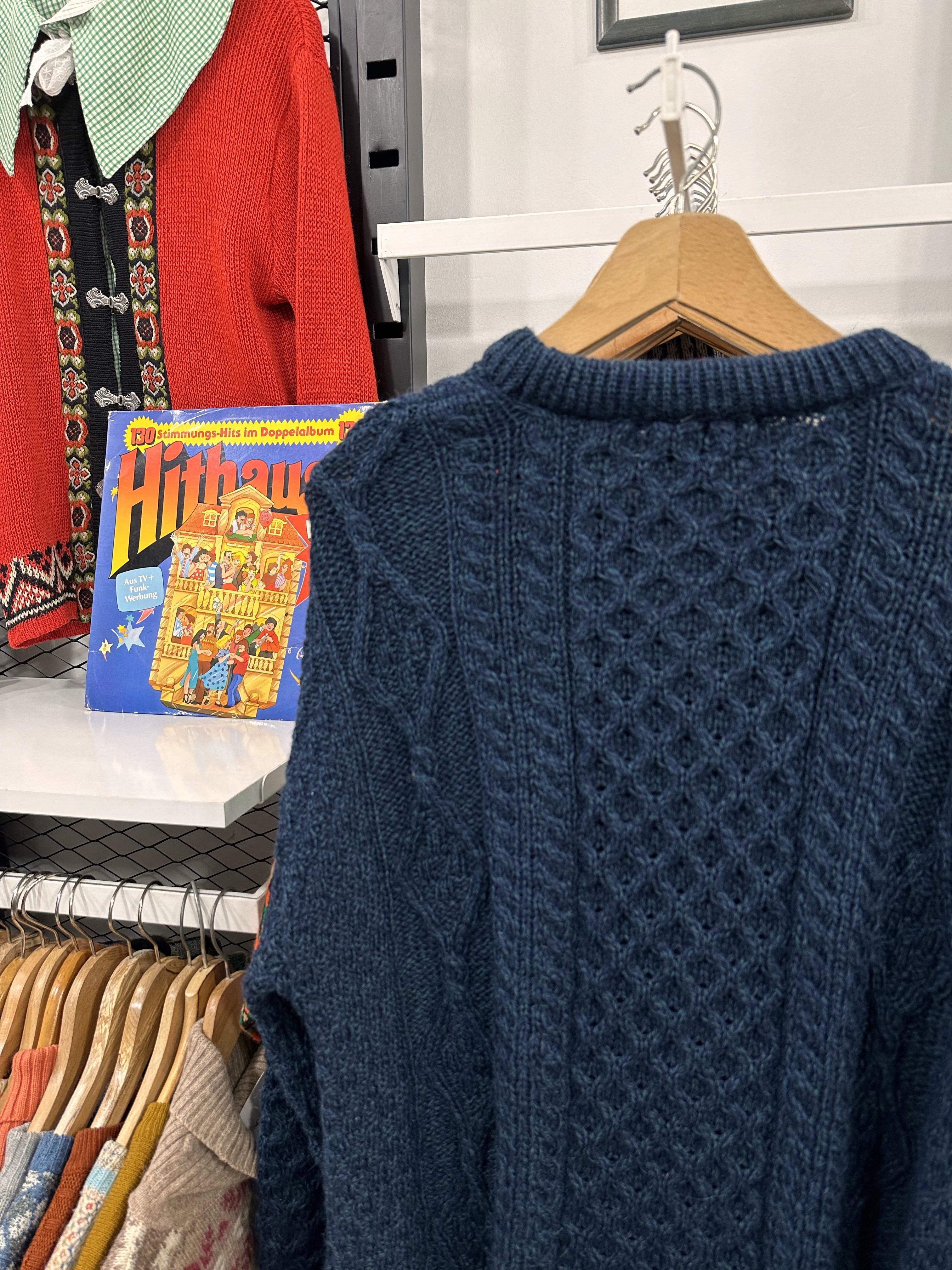 Vintage Ireland Arancraft Wool Örme Kazak