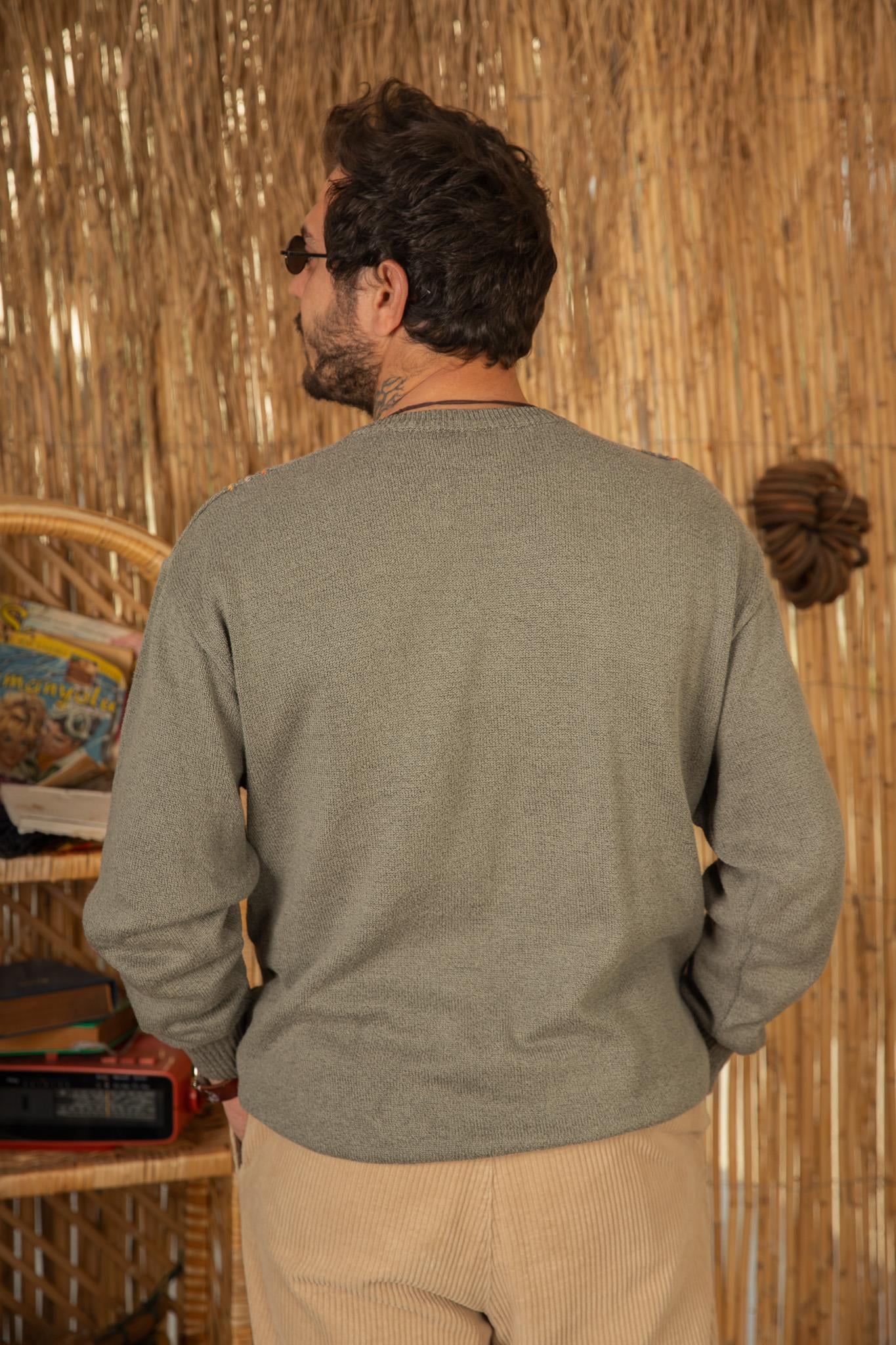 Vintage İTALİAN Unisex Salaş Kazak