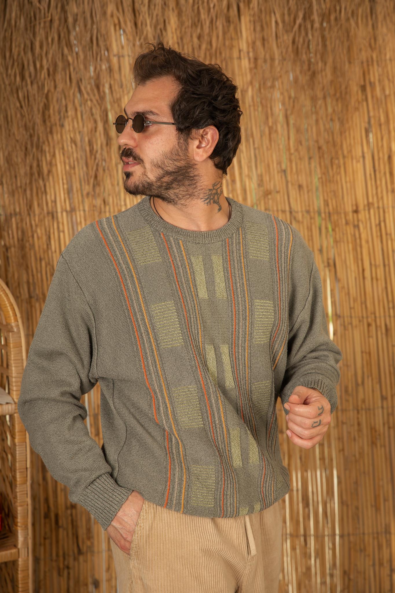 Vintage İTALİAN Unisex Salaş Kazak