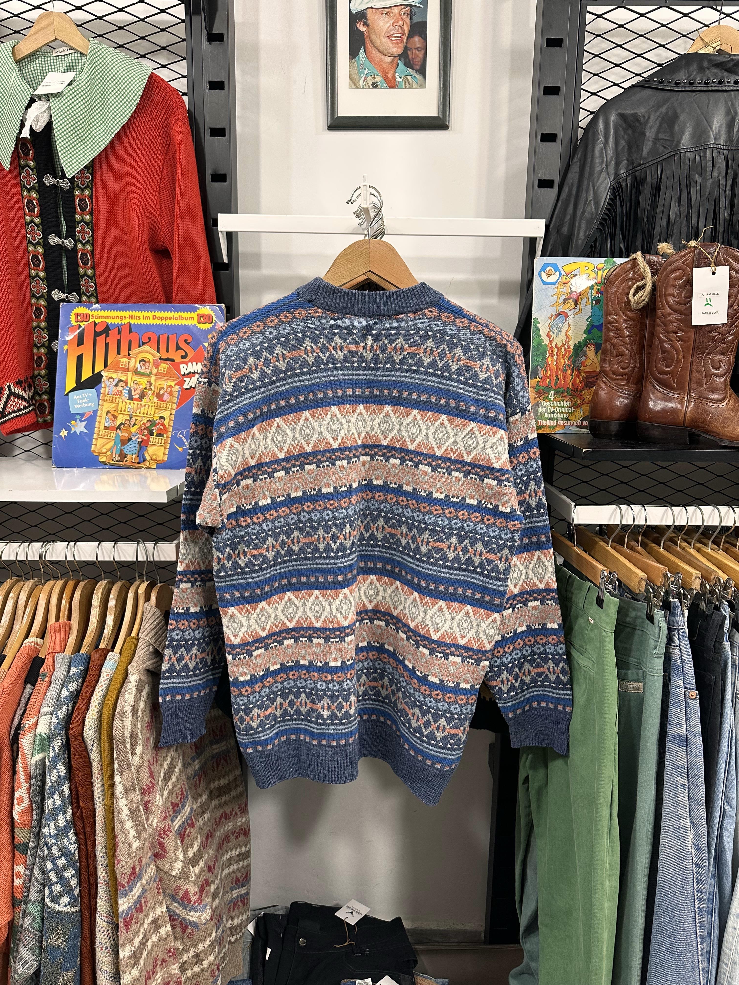 Vintage Shetland Wool Unisex Kazak