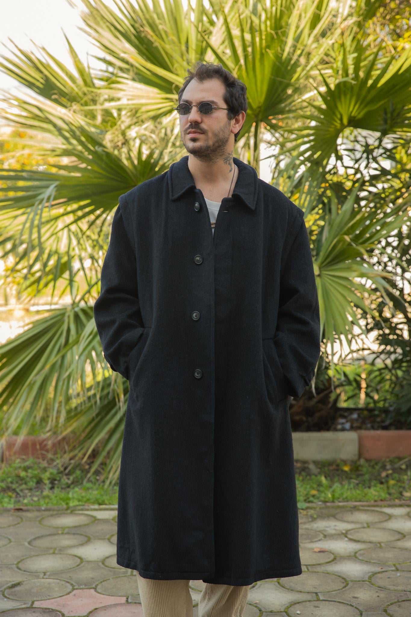 Vintage Unisex Kaşe Kaban