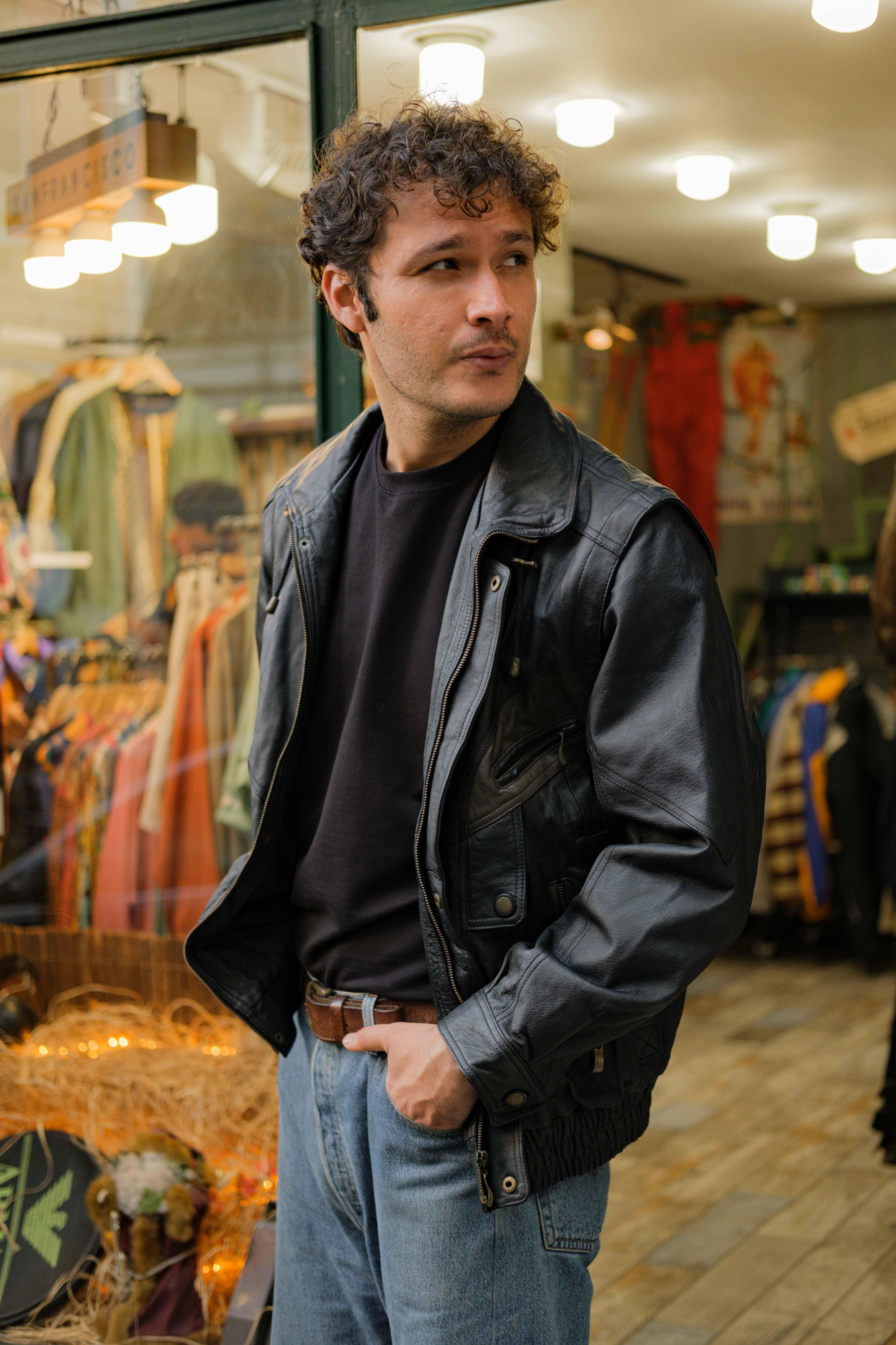 Vintage Yelekli Bomber Unisex Deri Ceket