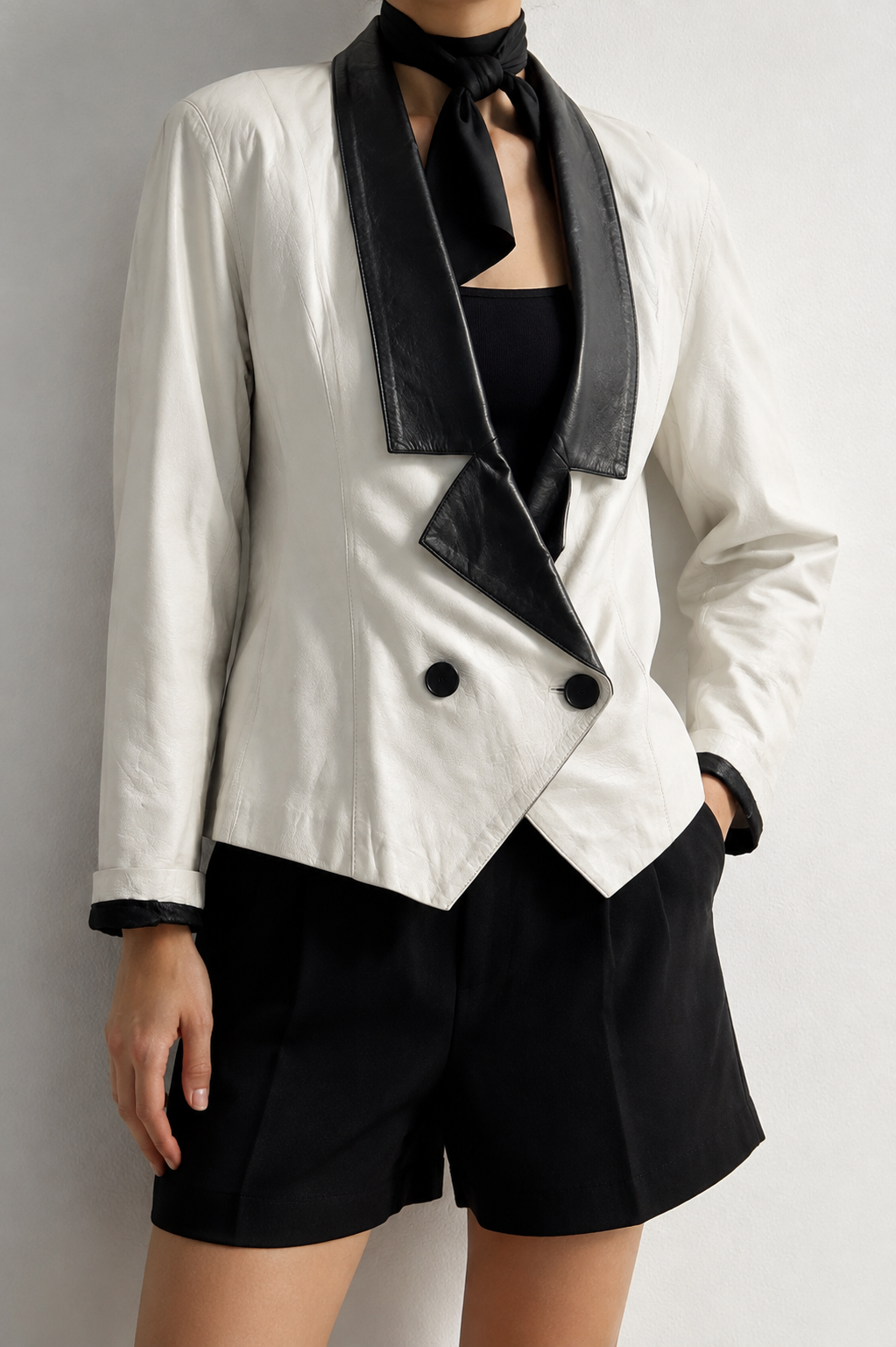 White&Black 1990s Blazer Deri Ceket