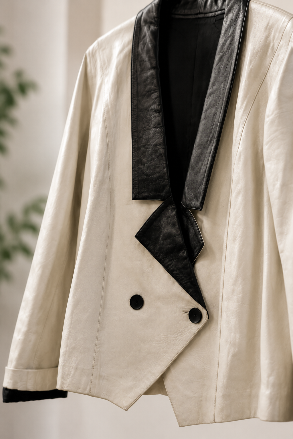 White&Black 1990s Blazer Deri Ceket