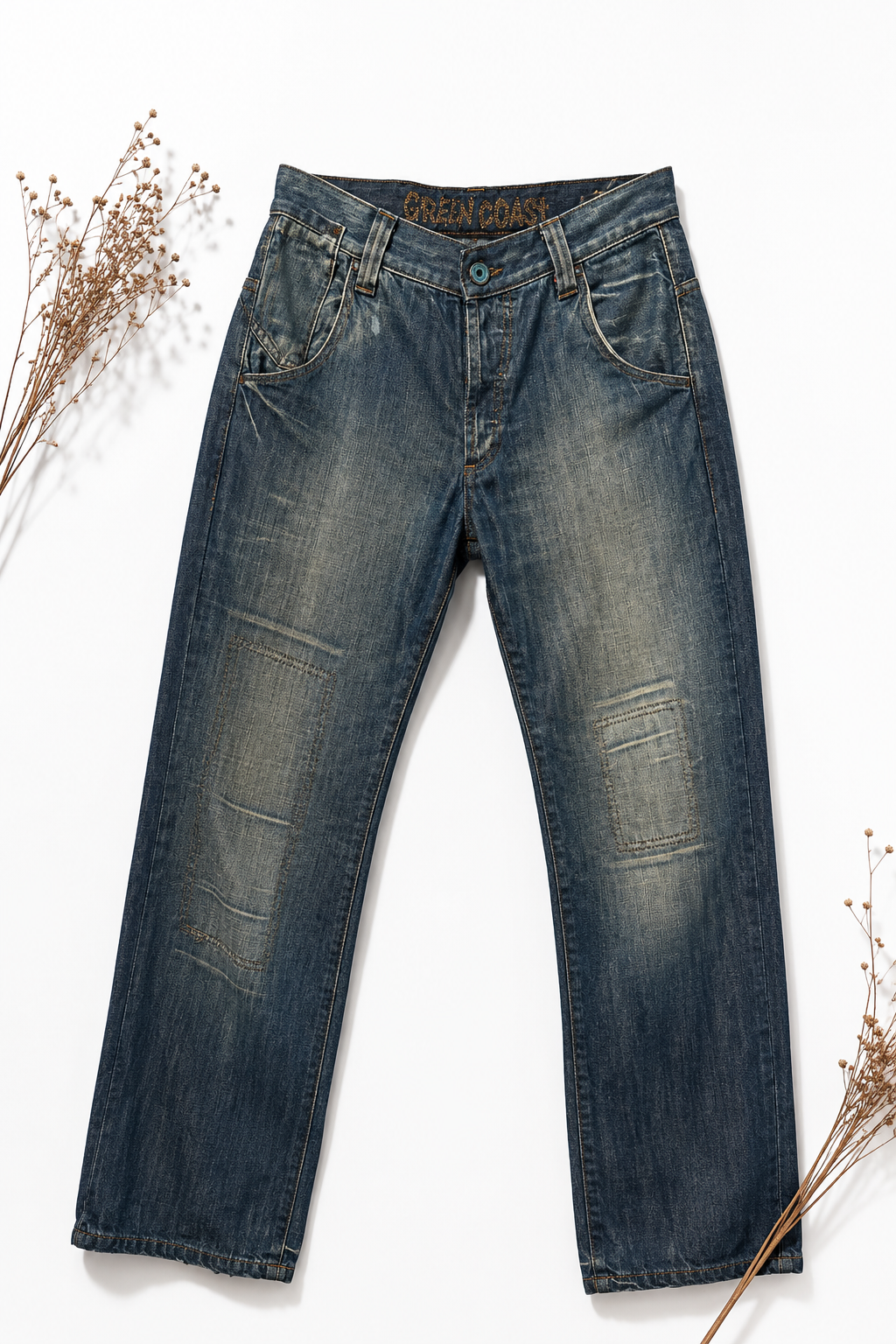 Y2K Cinch-Back Washed Loose Pantolon