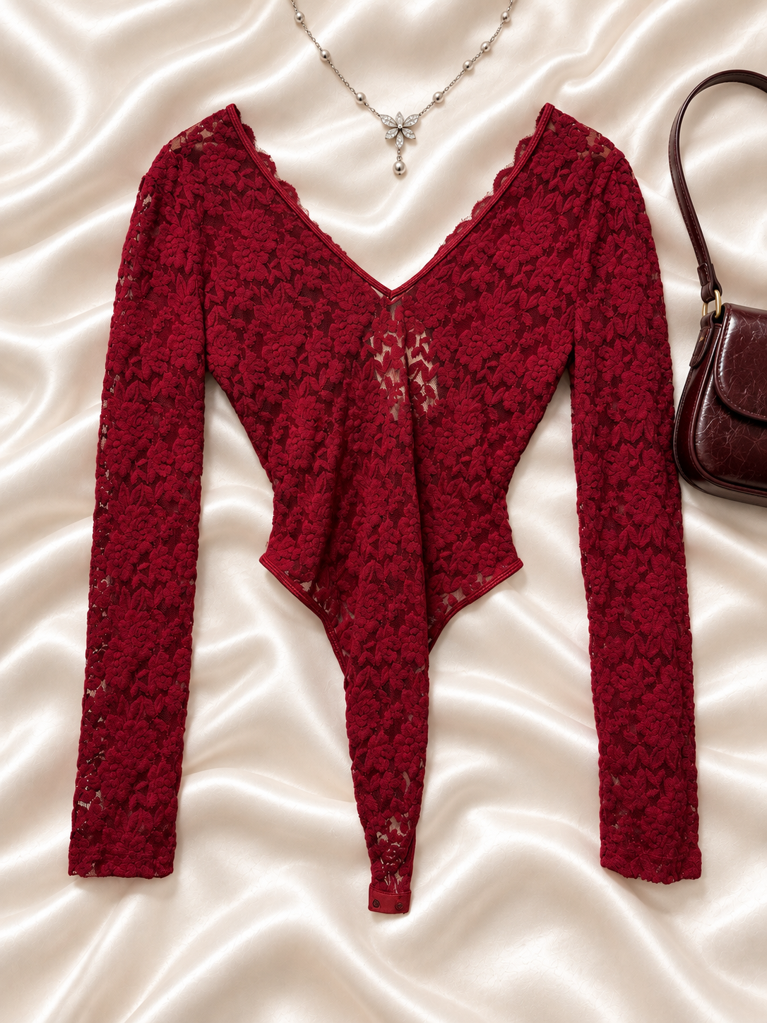 Y2K Dantelli&Büzgülü Bodysuit