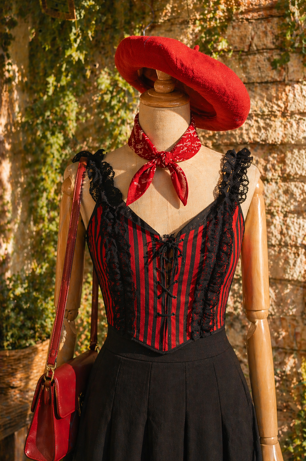 Y2K Gothic Dantel Bluz