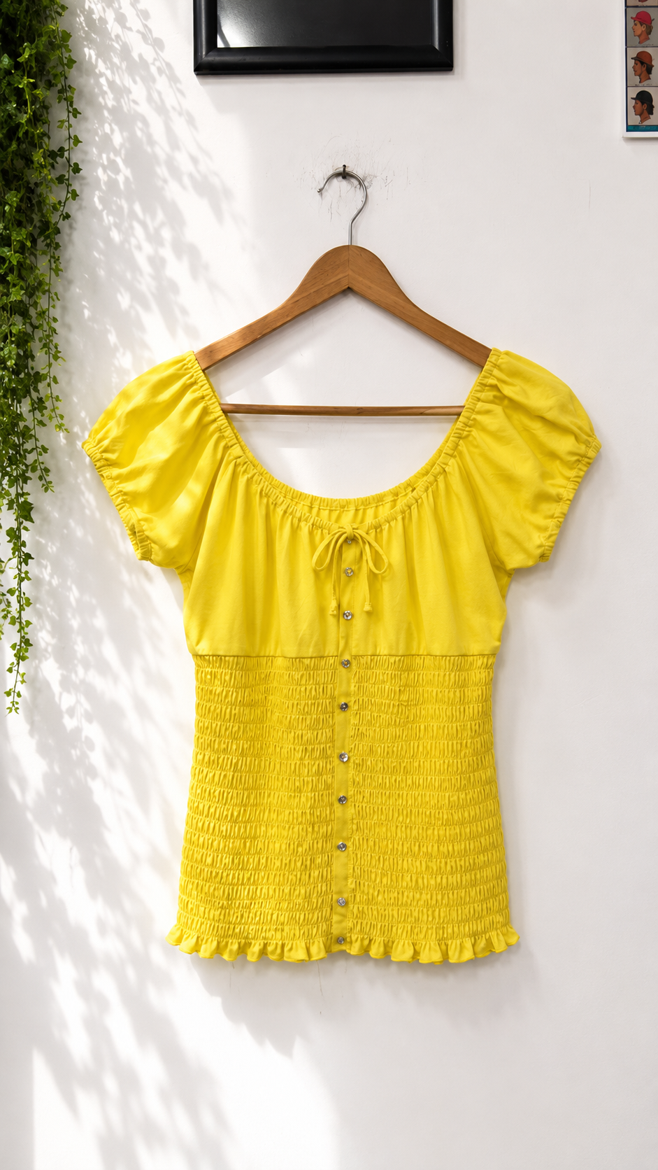 Y2K Neon Yellow Bağcıklı Bluz