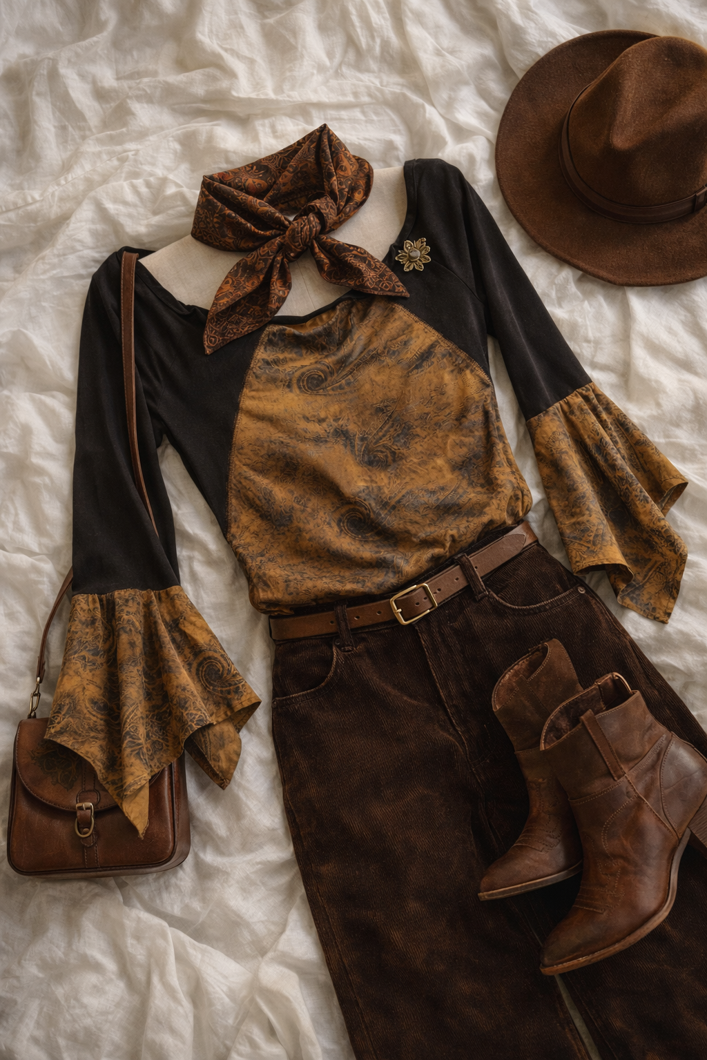 Y2K Paisley Boho Blouse