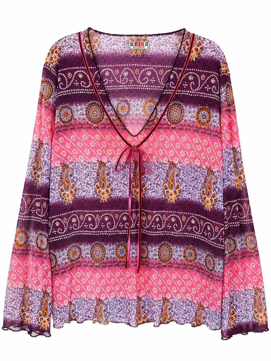 Y2K Rainbow Boho Bluz