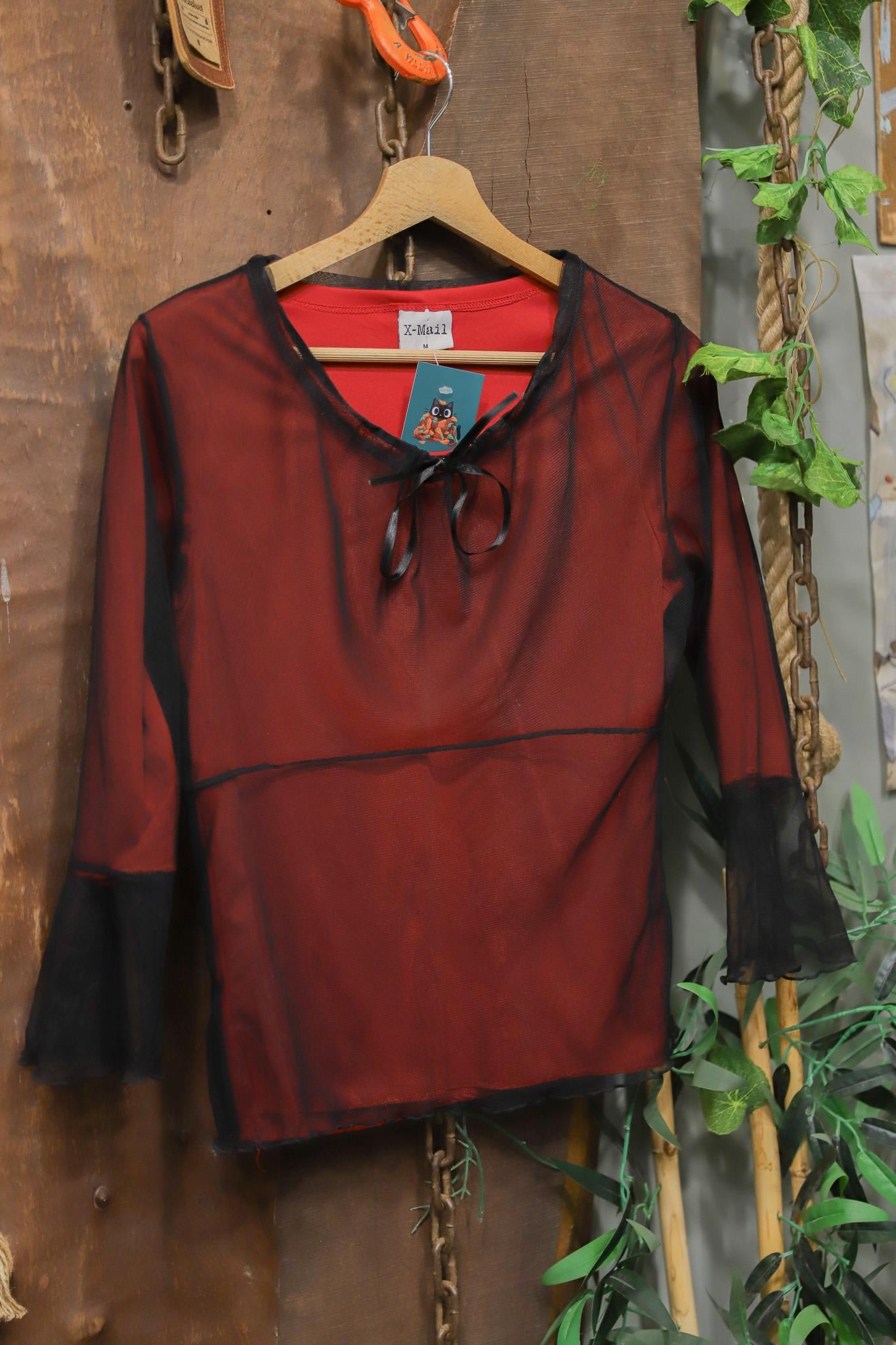 Y2K Romantic Dark Bluz