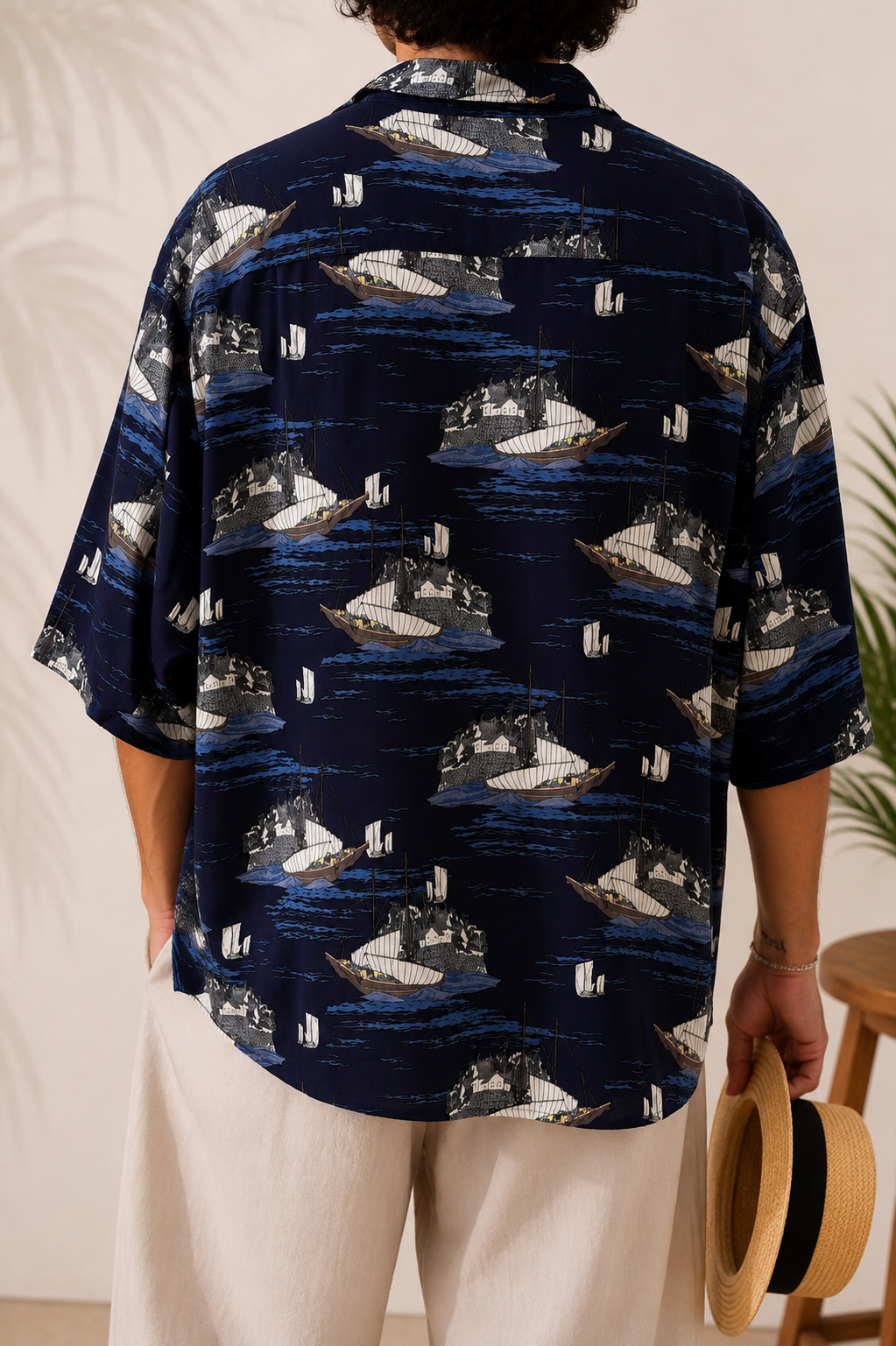 Y2K Uniqlo Geleneksel Japon Yelken Gömlek