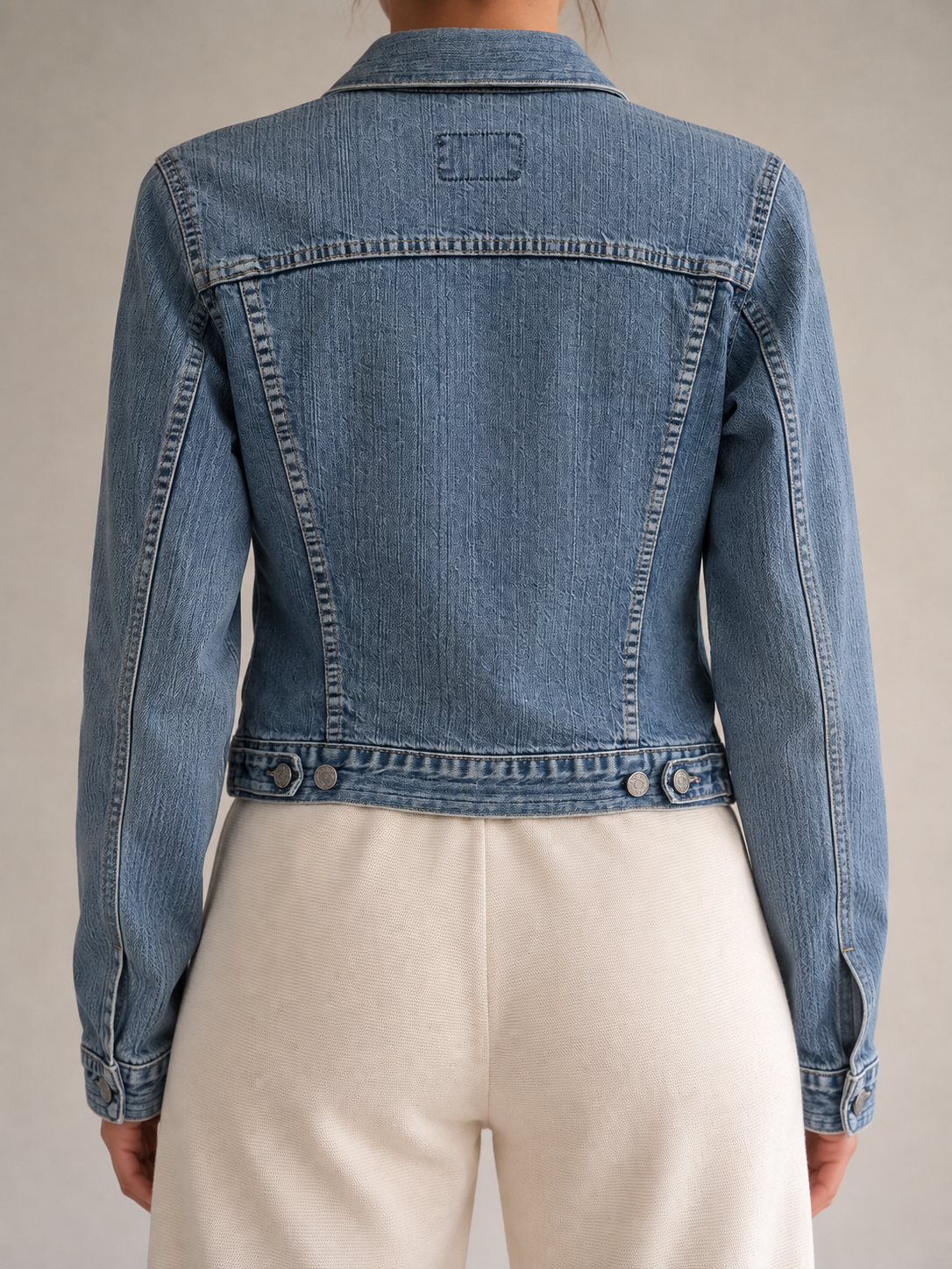 Y2K Yıkamalı Blue Denim Ceket