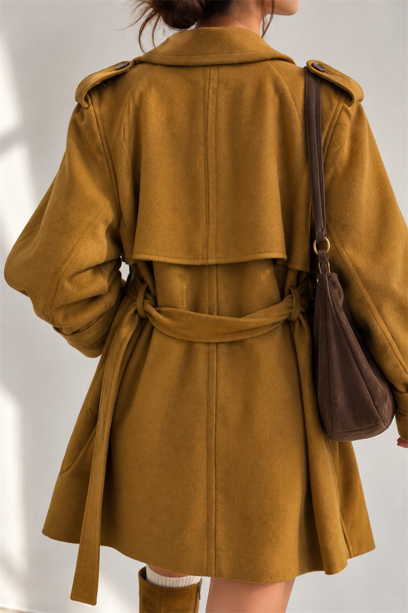 1970s Kruvaze Düğmeli Wool Palto/Kaban