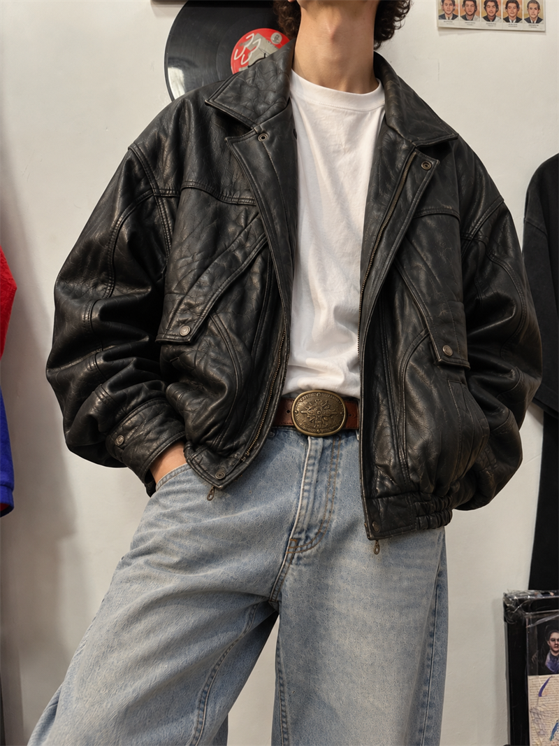 1980s American Bomber Deri Ceket