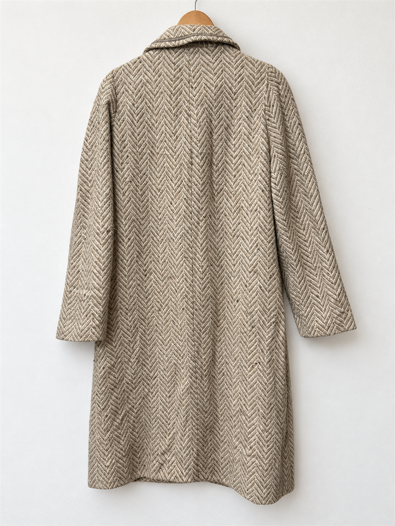 1980s Beige Herringbone Kaban