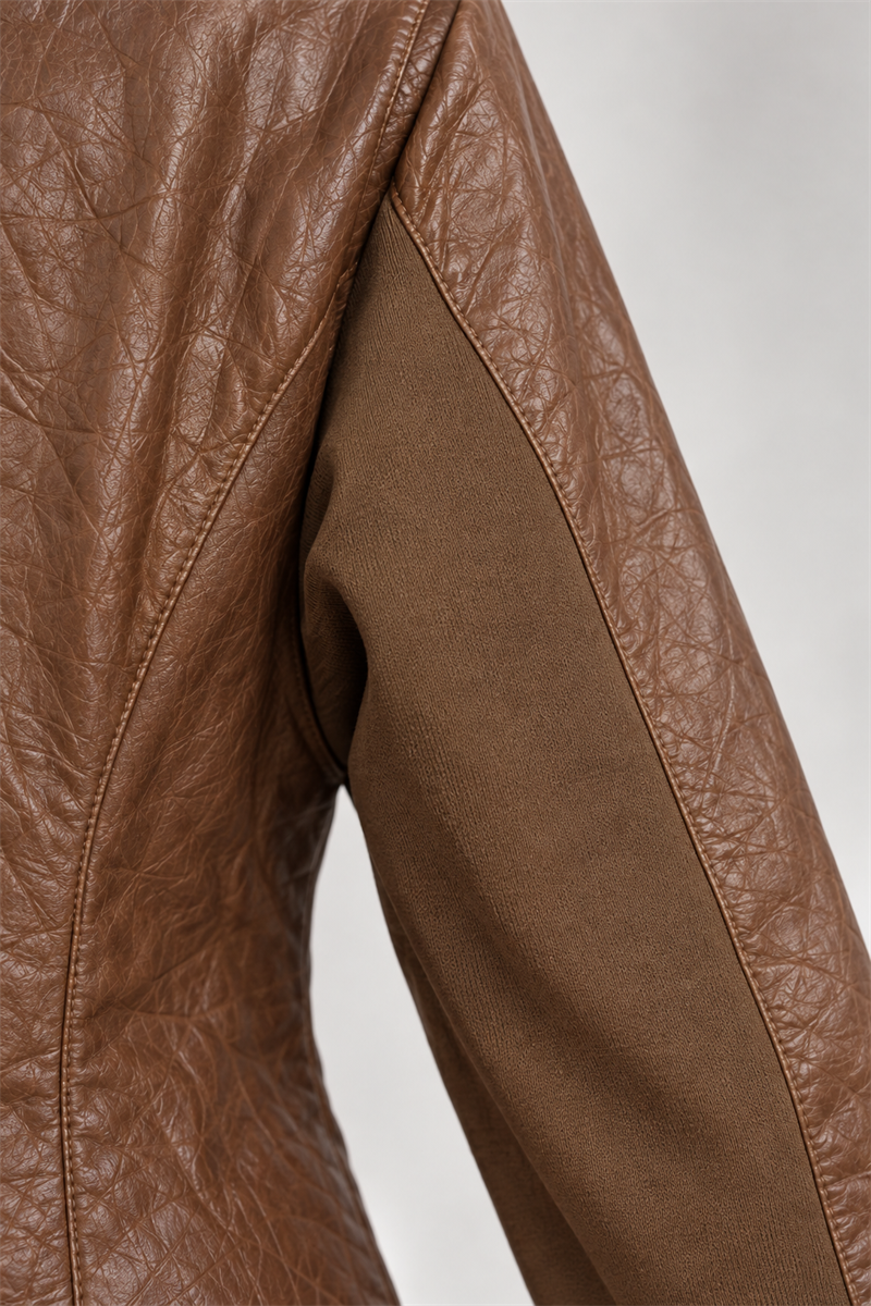 1980s Brown Biker Deri Ceket