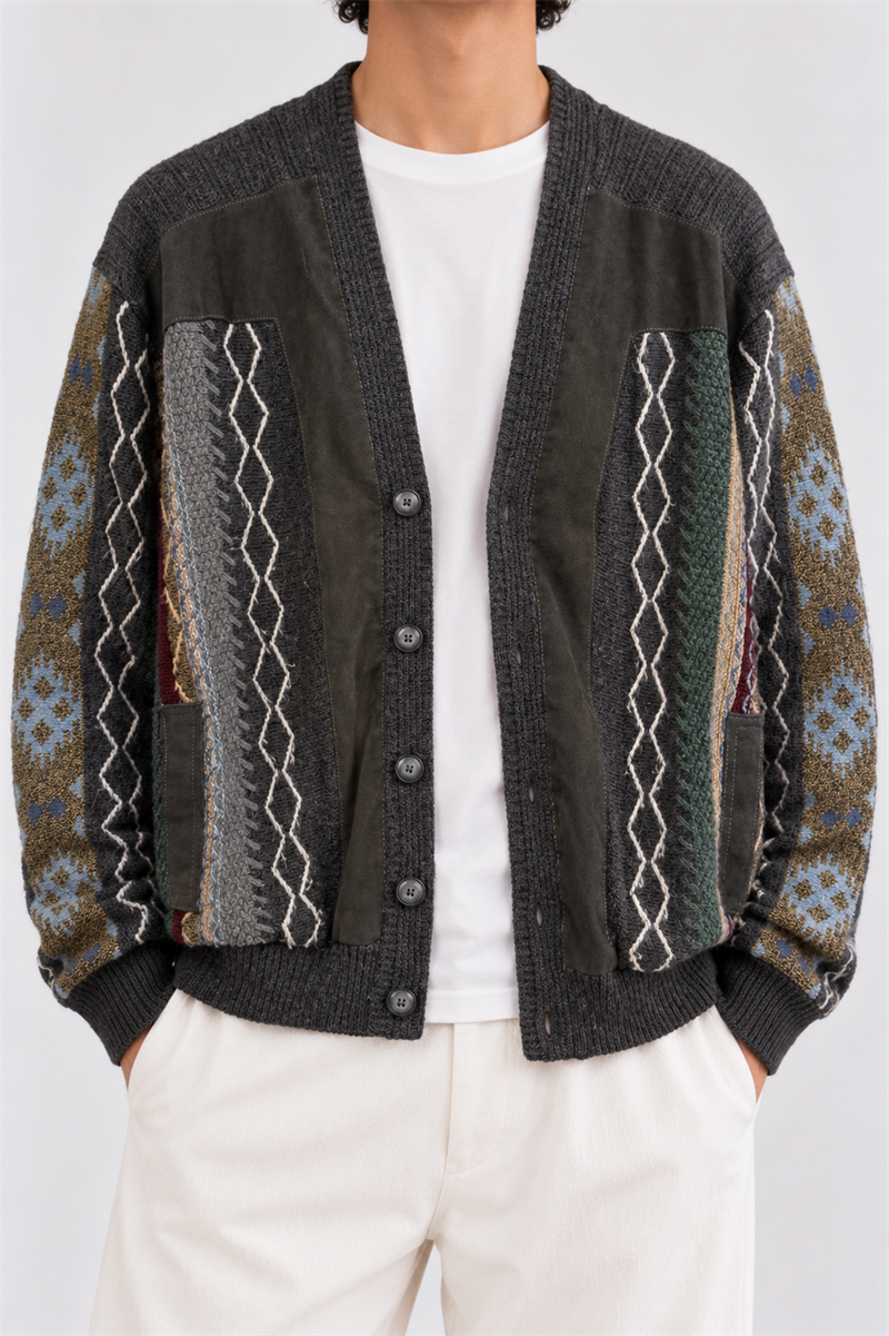 1980s Charcoal Suede Ceket/Hırka