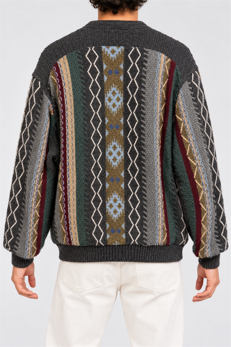 1980s Charcoal Suede Ceket/Hırka