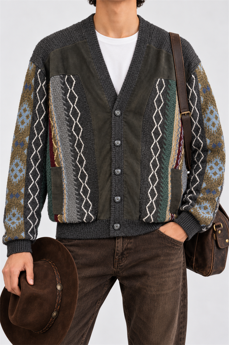 1980s Charcoal Suede Ceket/Hırka