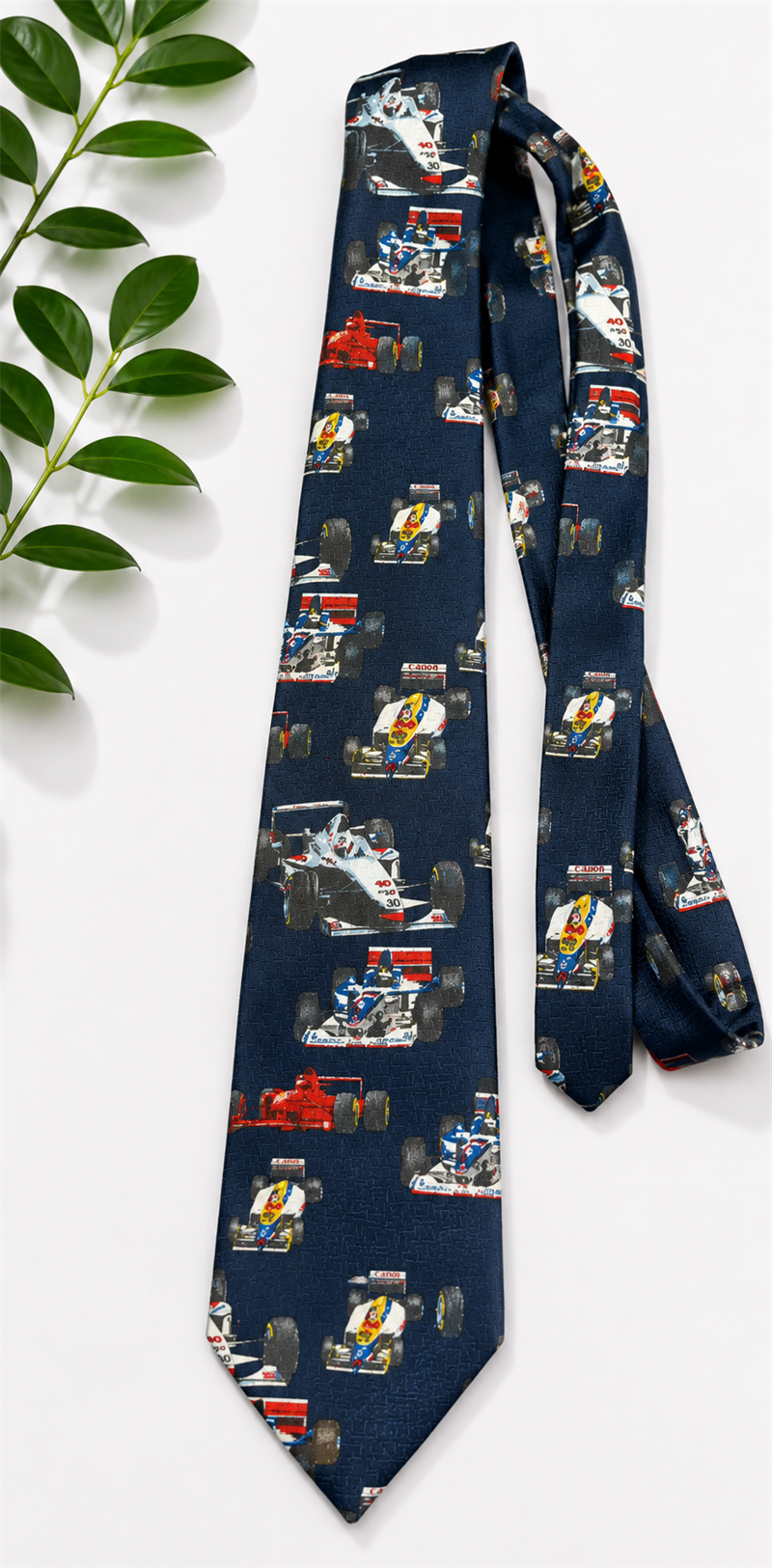 1980s Formula F1 Motifli Kravat