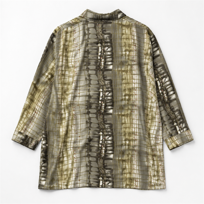 1980s Haki&Yeşil Batik Gömlek