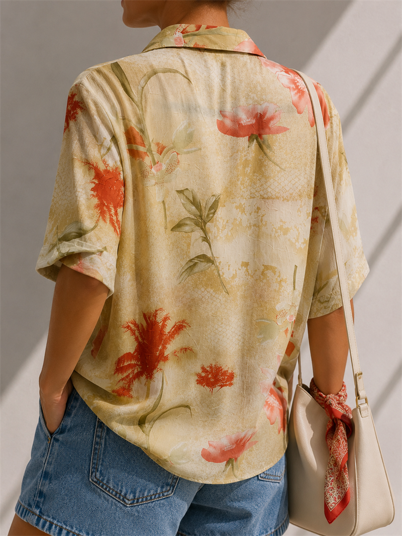 1990s Aloha Style Geniş Yaka Gömlek