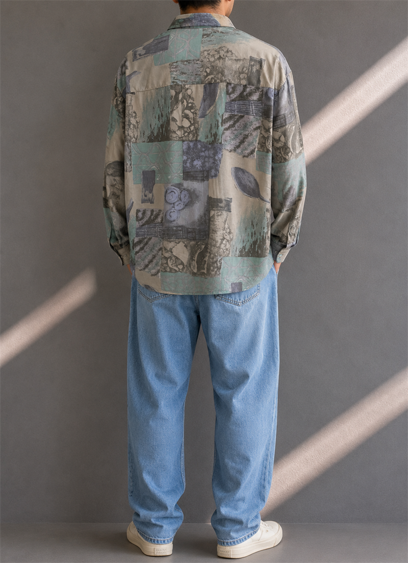 1990s Artistic Oversize Gömlek