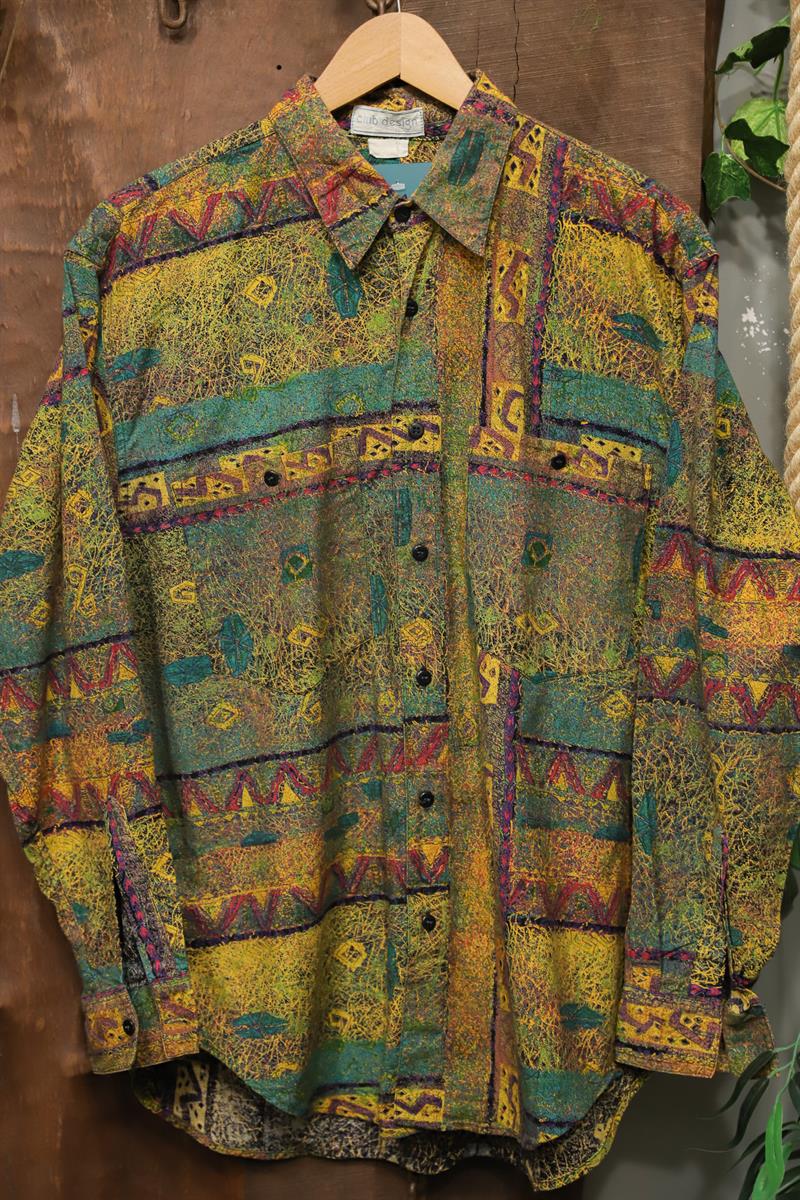 1990s Bohemian Etnik Gömlek