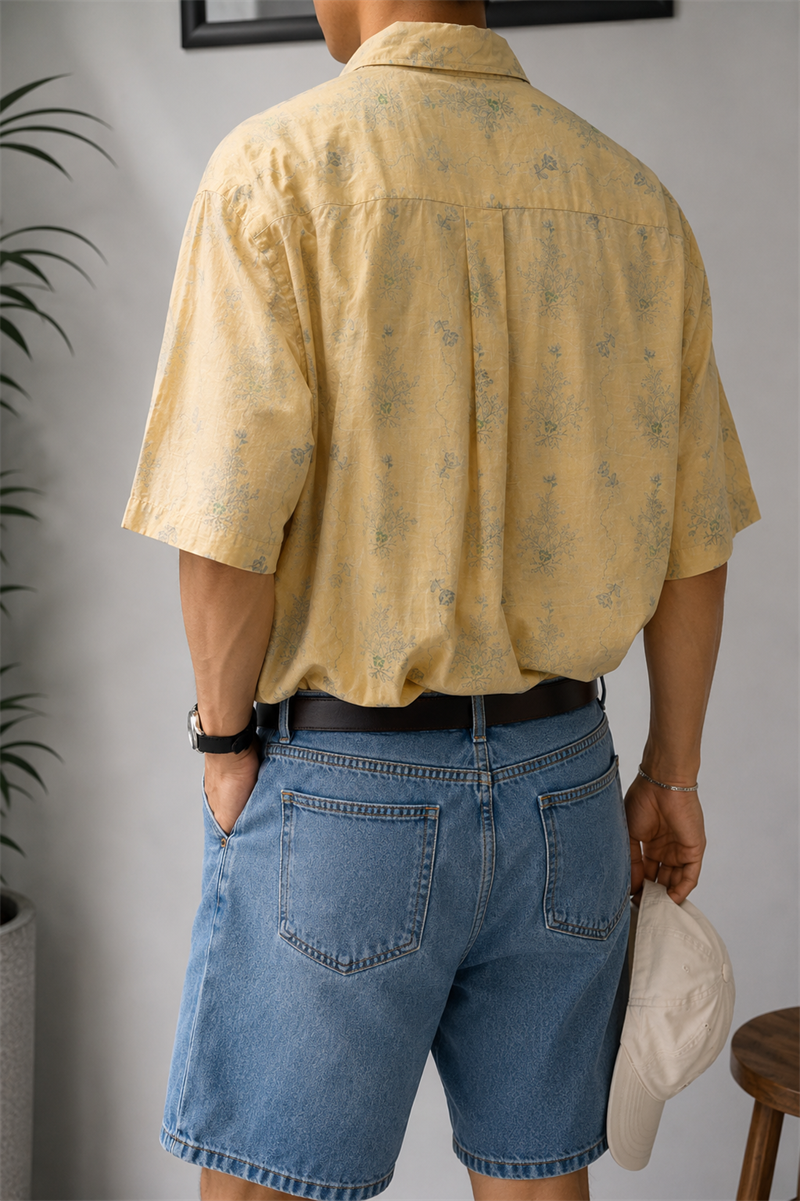 1990s Botanik Motifli Salaş Gömlek
